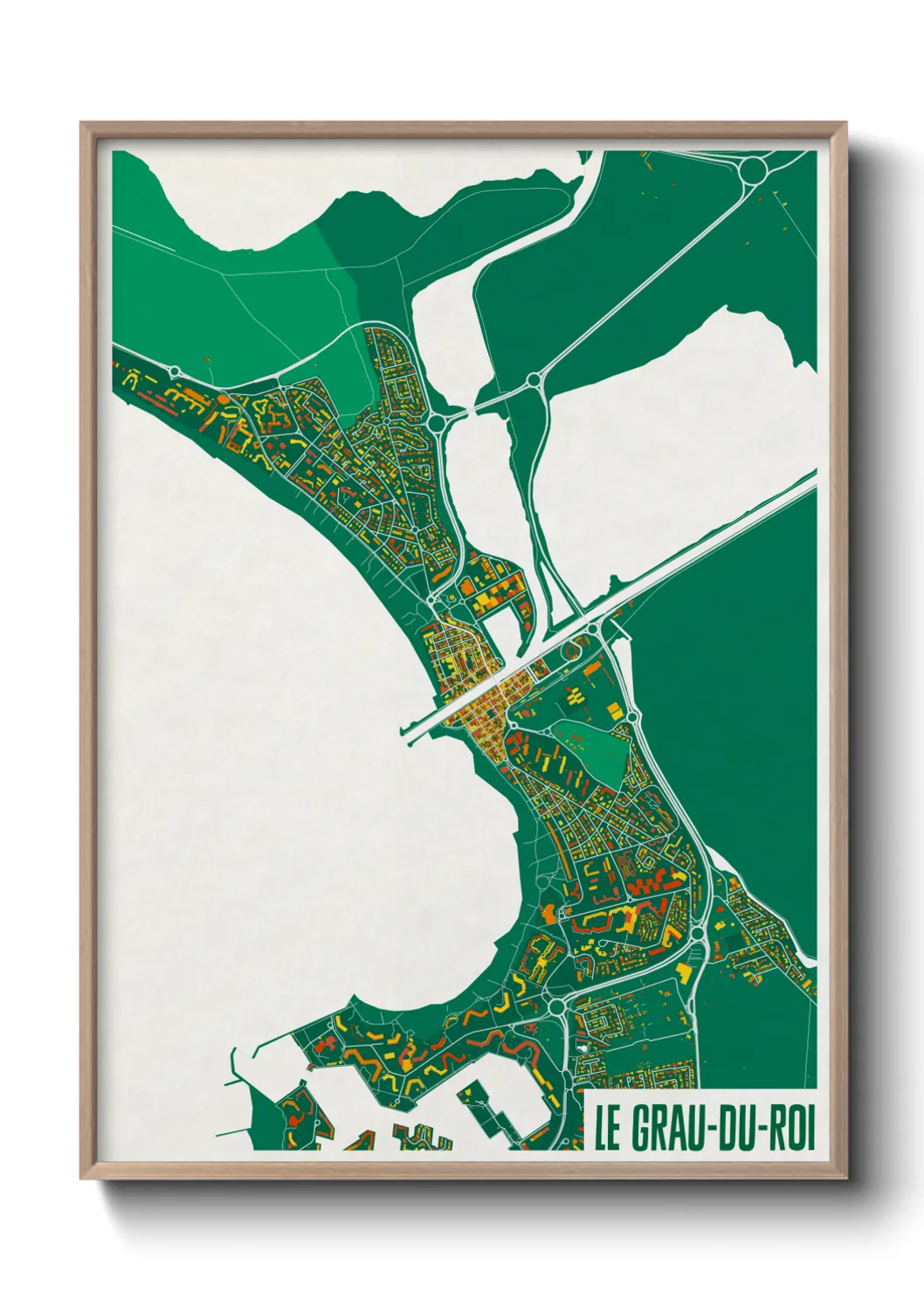 Une affiche de carte sur Le Grau-du-Roi