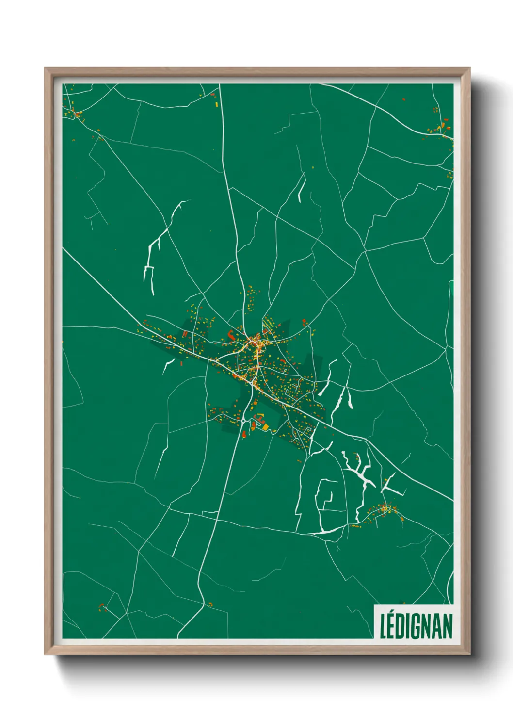 Une affiche de carte sur Lédignan