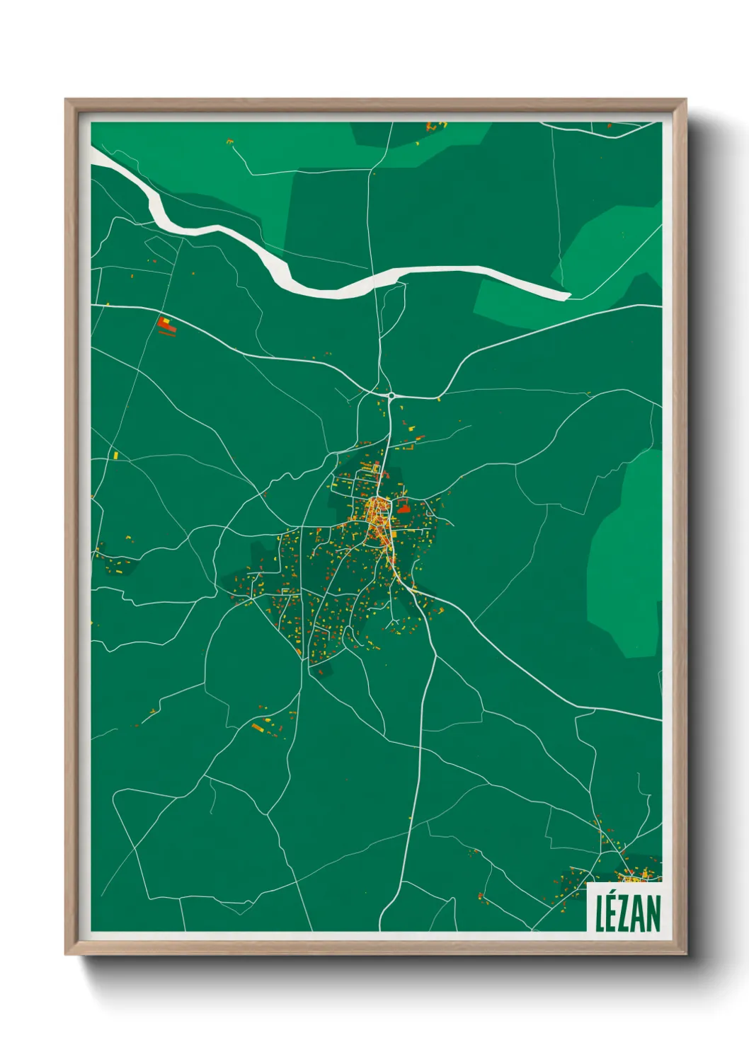 Une affiche de carte sur Lézan