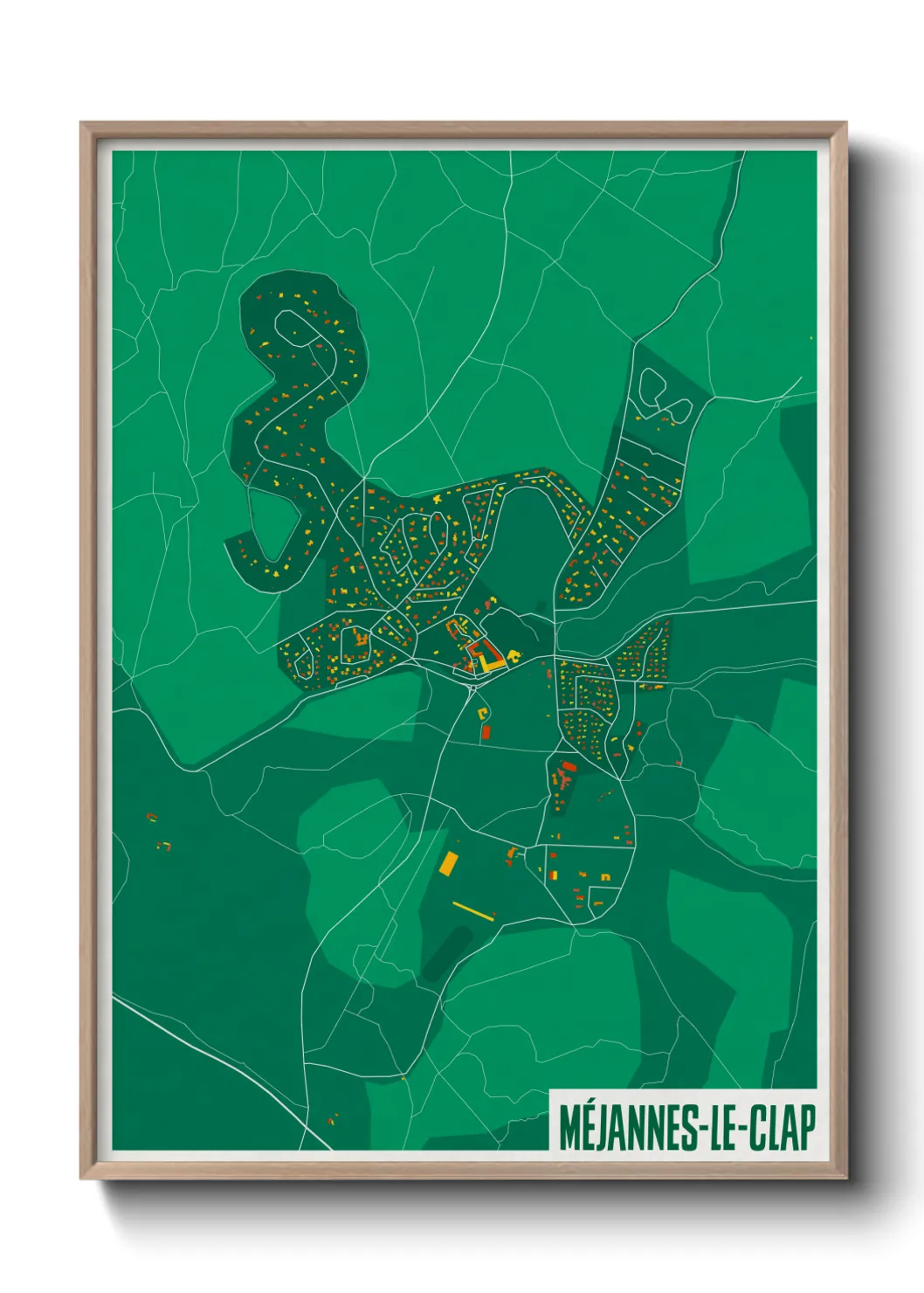Une affiche de carte sur Méjannes-le-Clap
