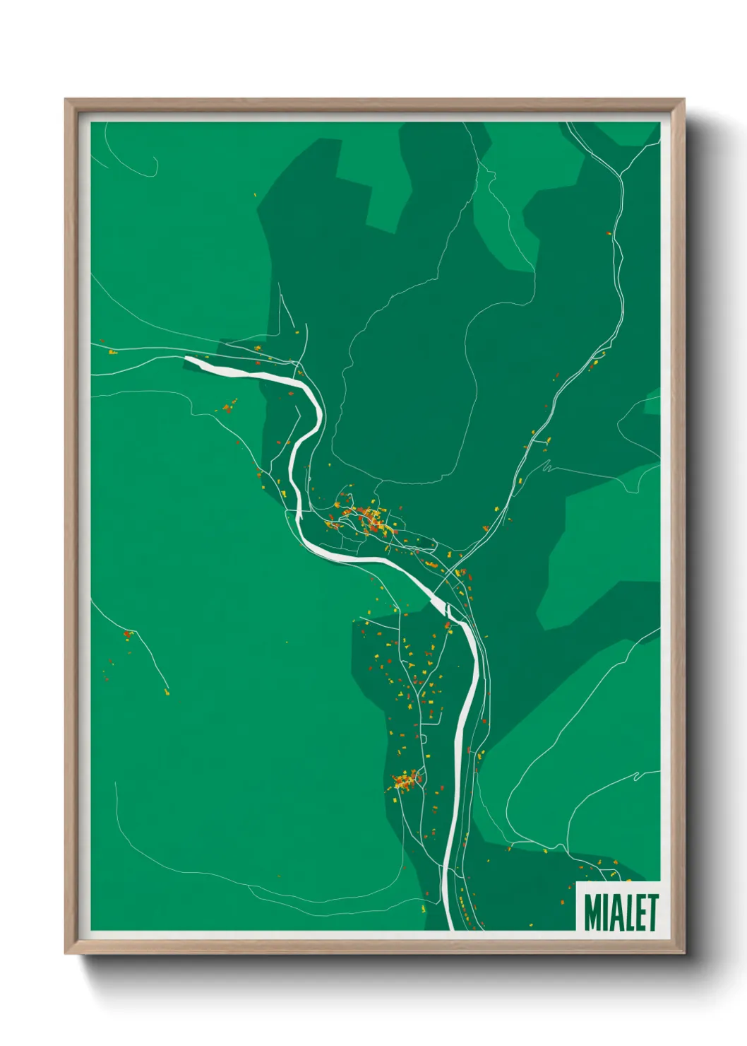 Une affiche de carte sur Mialet