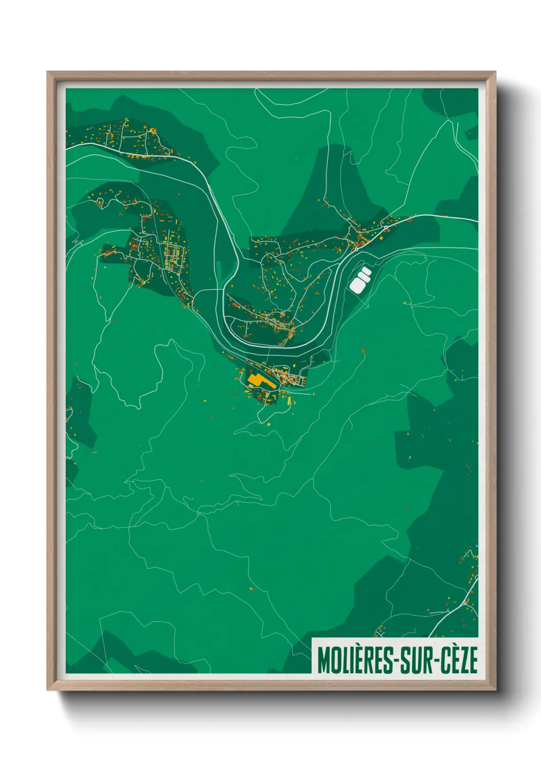 Une affiche de carte sur Molières-sur-Cèze