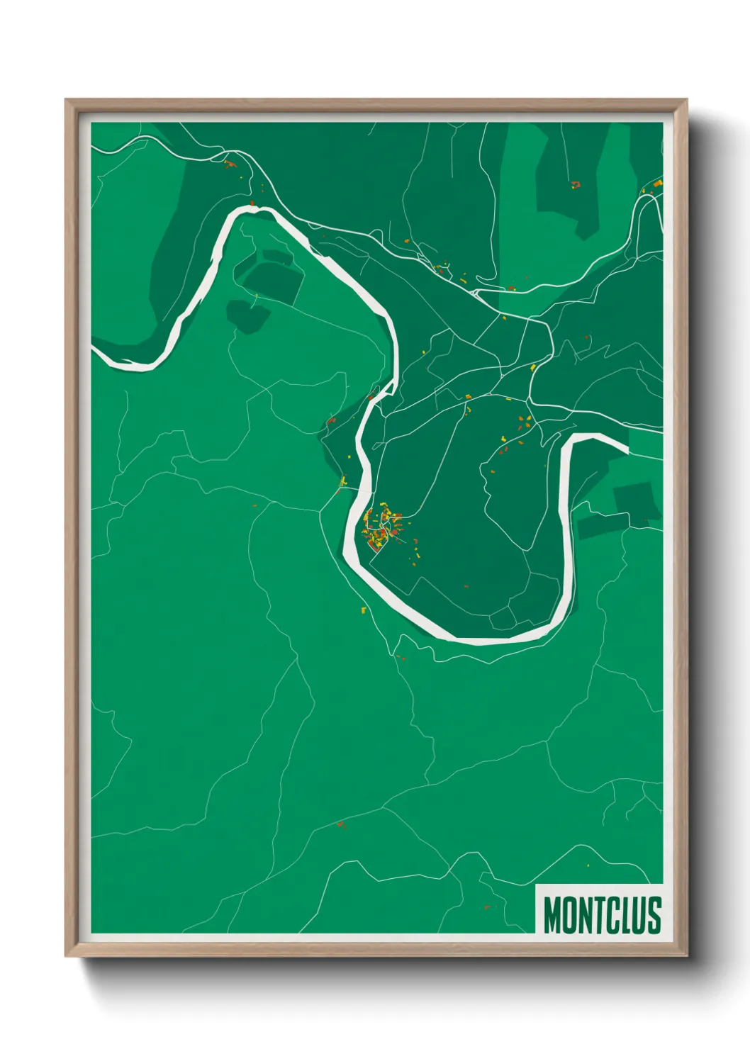 Une affiche de carte sur Montclus