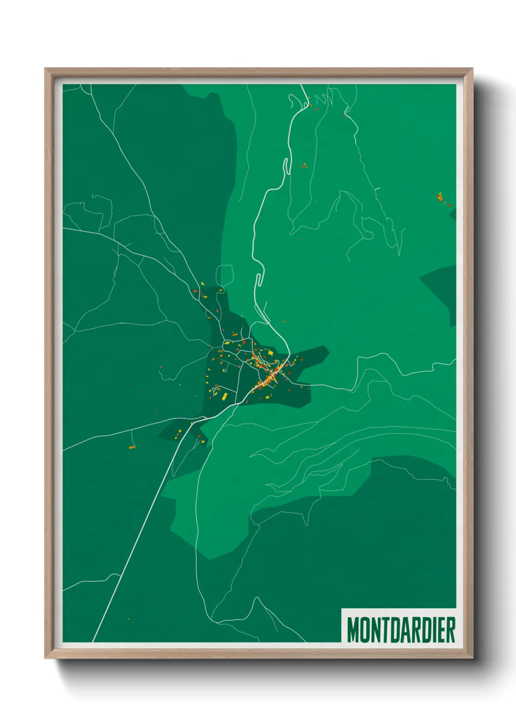 Une affiche de carte sur Montdardier