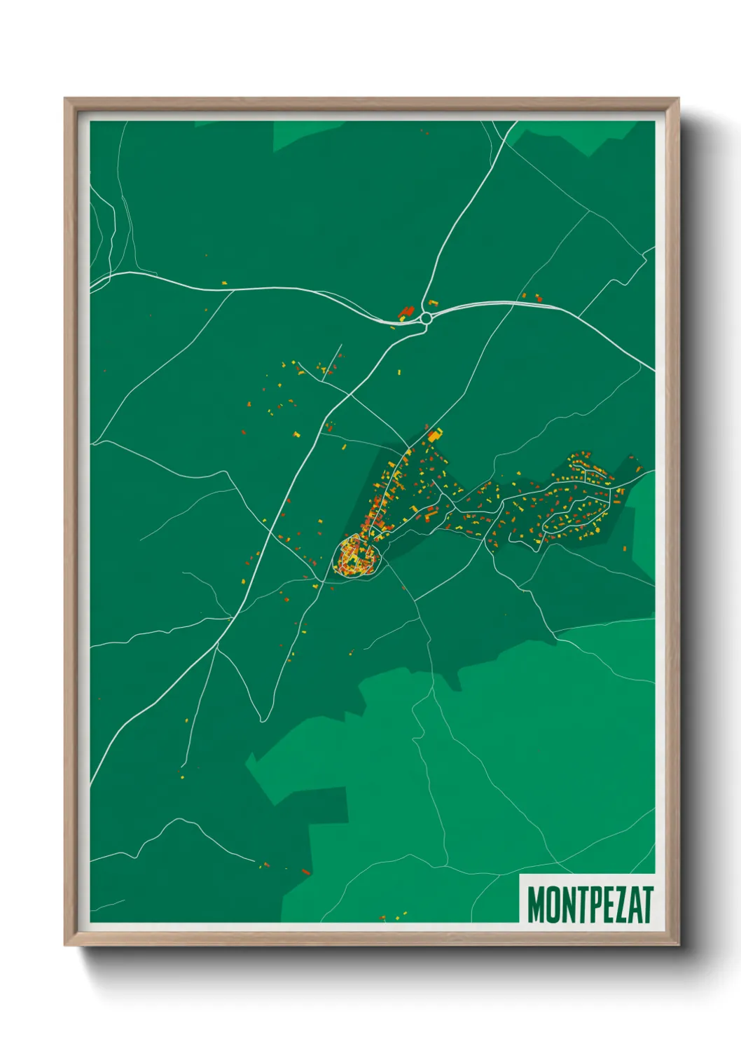 Une affiche de carte sur Montpezat