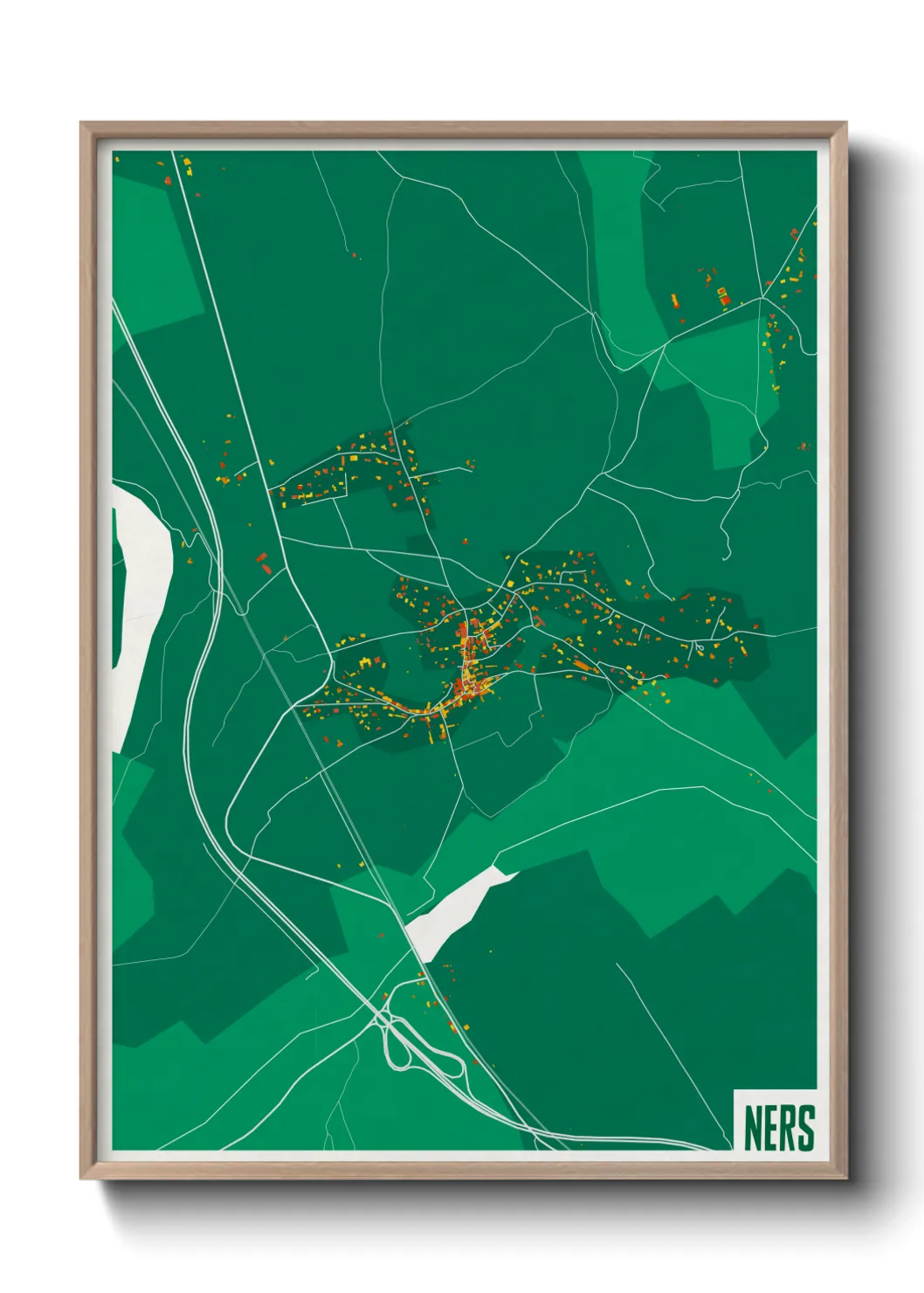 Une affiche de carte sur Ners