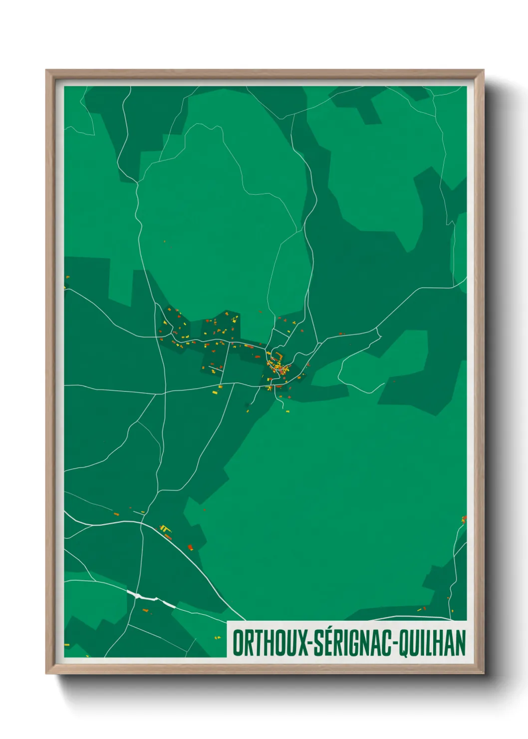 Une affiche de carte sur Orthoux-Sérignac-Quilhan