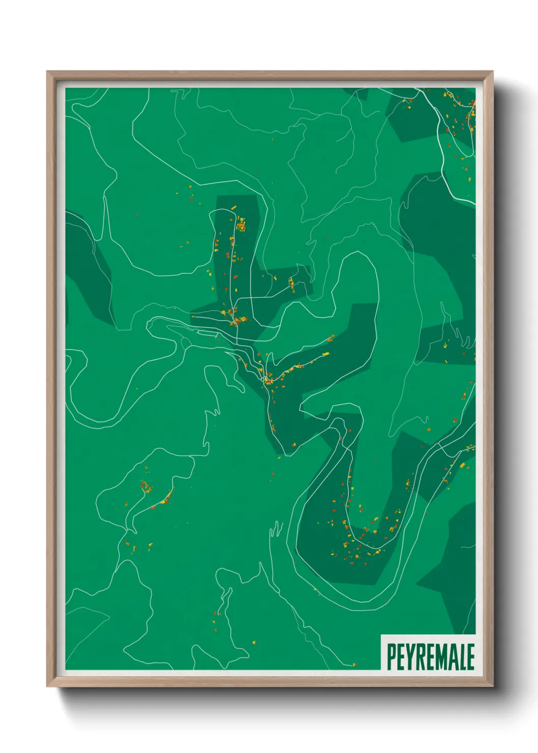 Une affiche de carte sur Peyremale