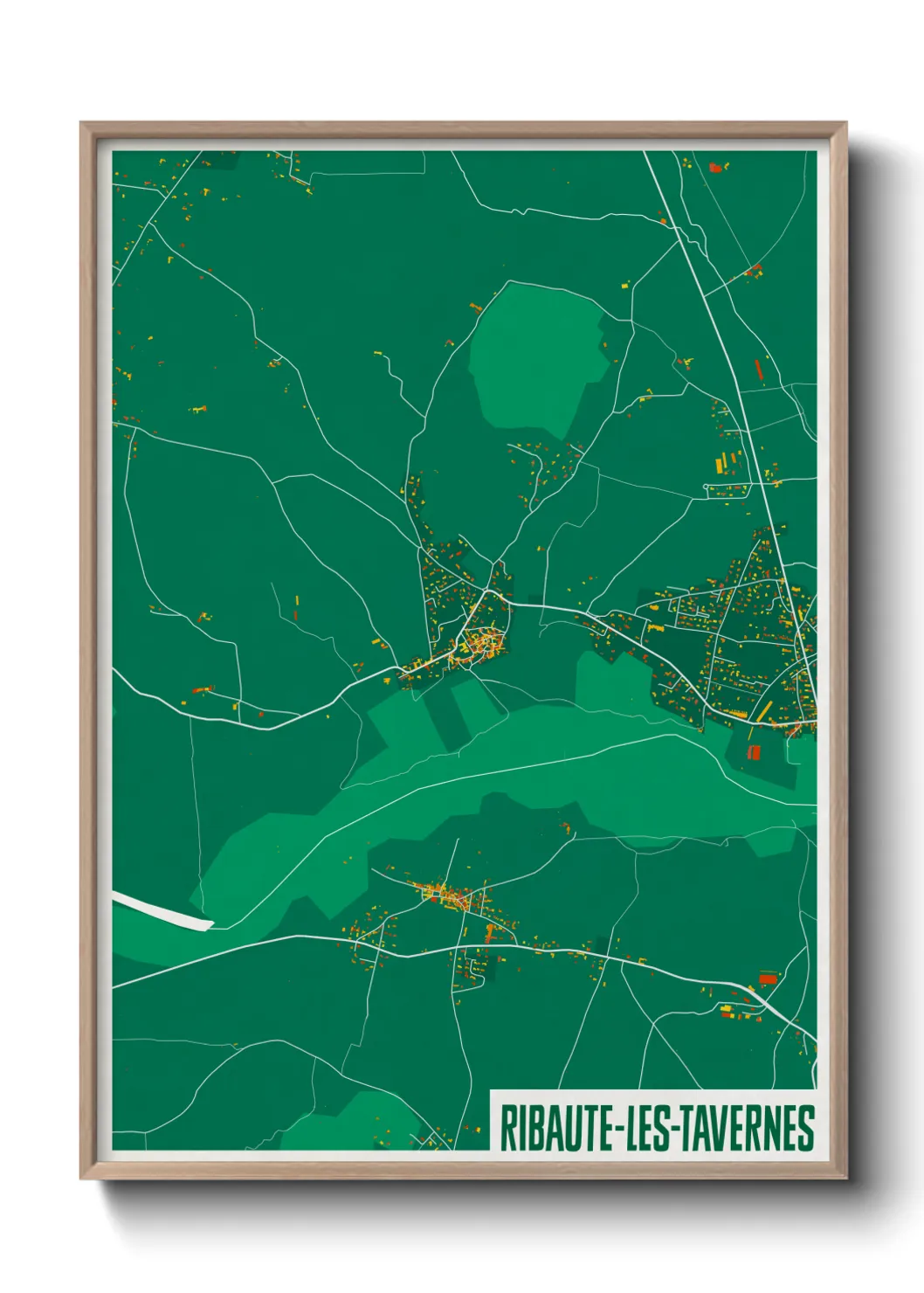 Une affiche de carte sur Ribaute-les-Tavernes