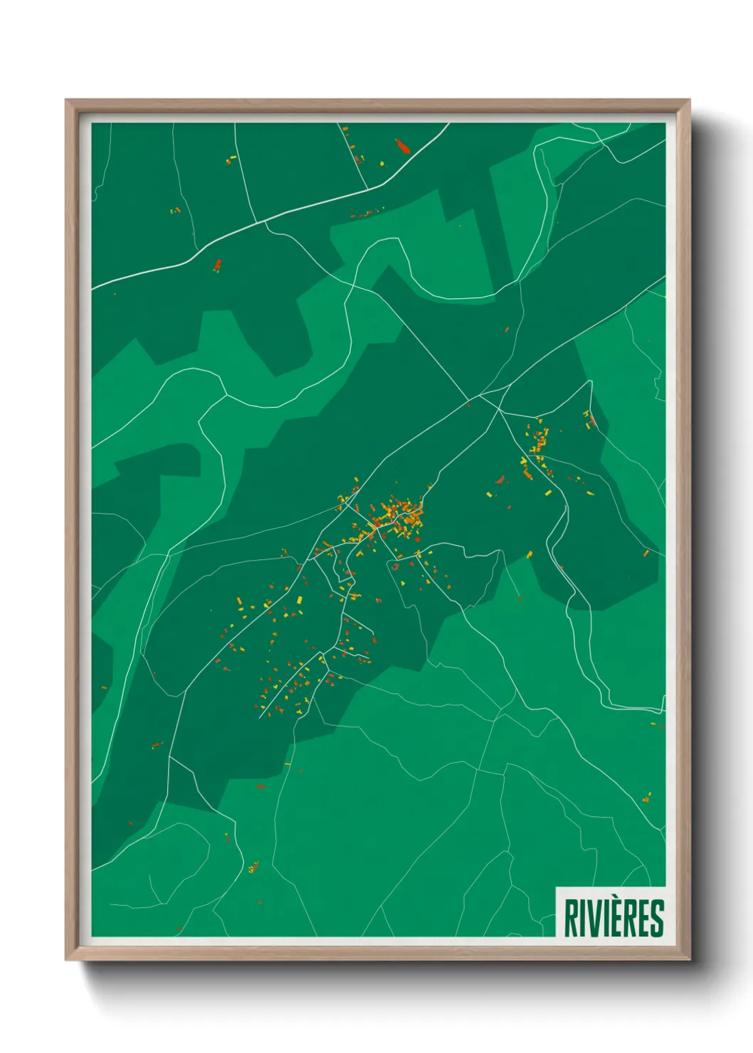Une affiche de carte sur Rivières