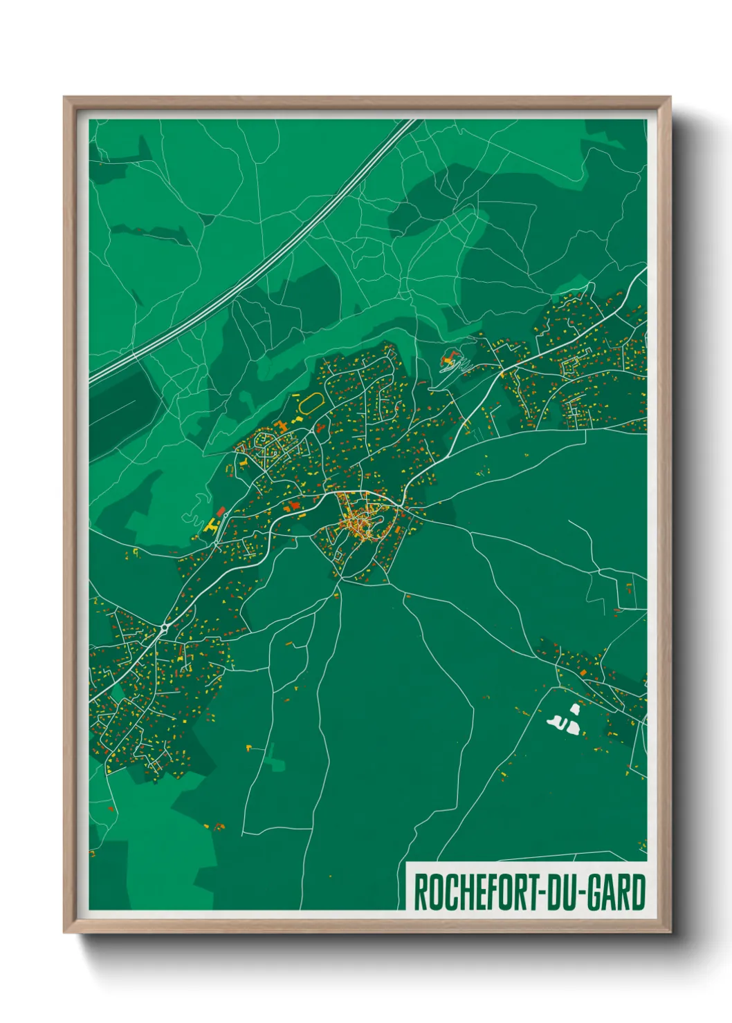 Une affiche de carte sur Rochefort-du-Gard