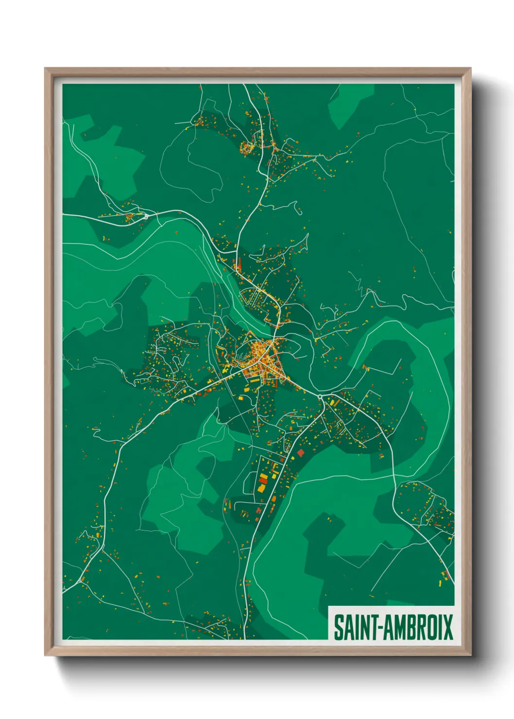 Une affiche de carte sur Saint-Ambroix
