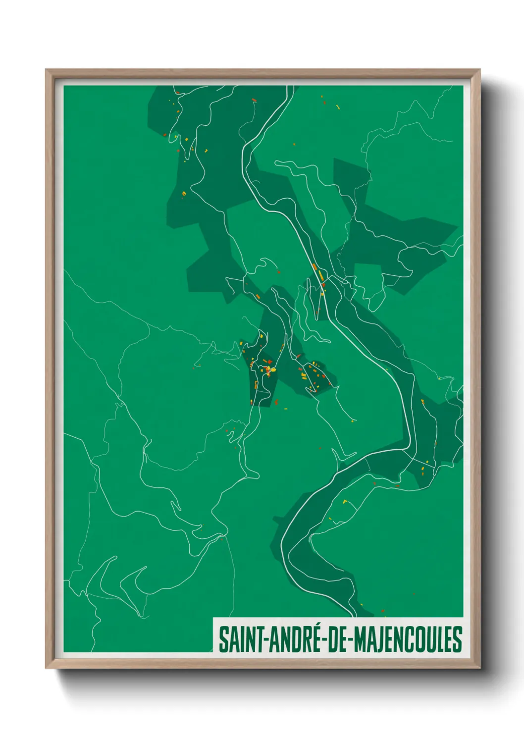 Une affiche de carte sur Saint-André-de-Majencoules