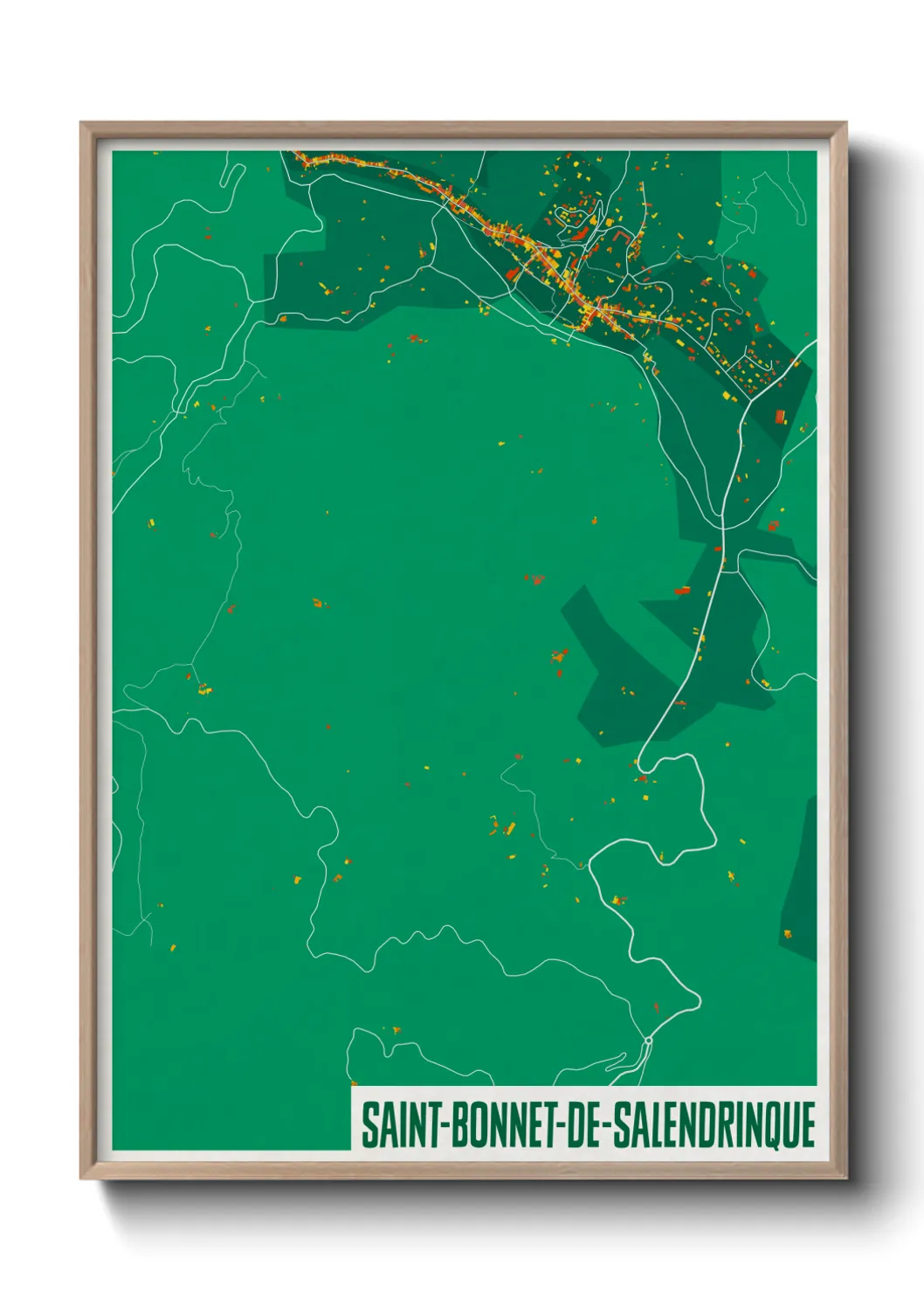 Une affiche de carte sur Saint-Bonnet-de-Salendrinque