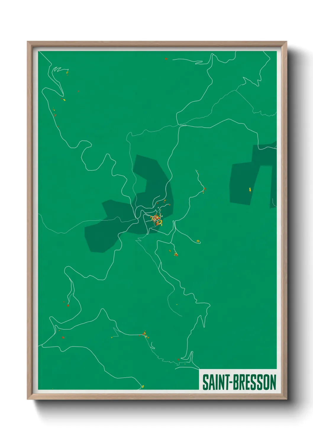 Une affiche de carte sur Saint-Bresson