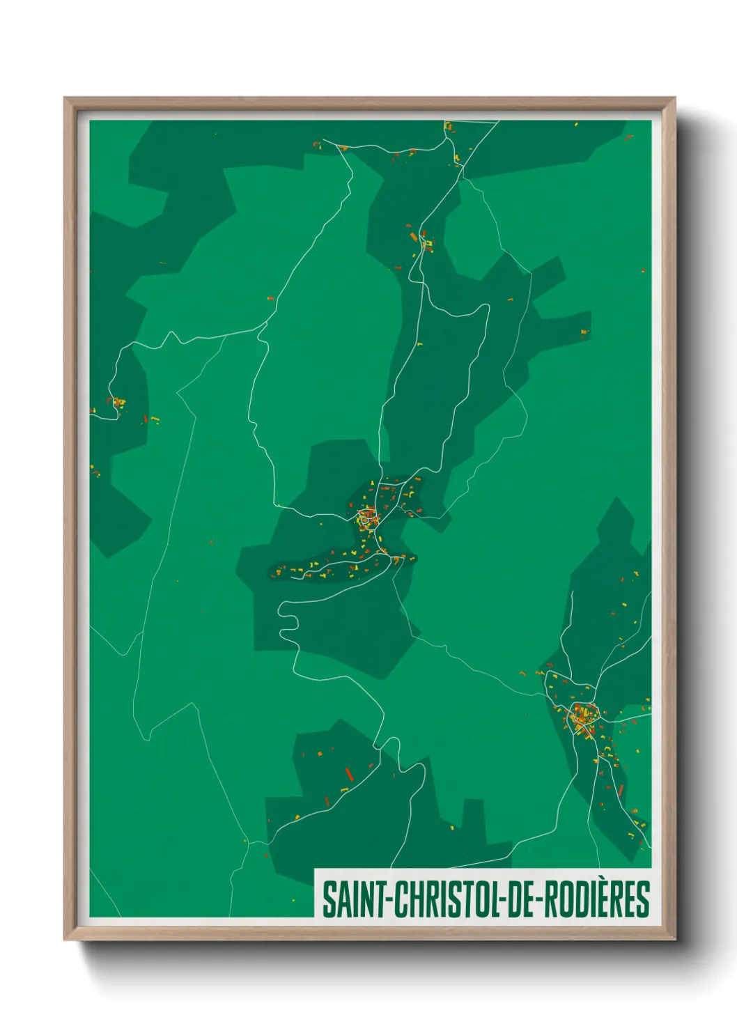 Une affiche de carte sur Saint-Christol-de-Rodières