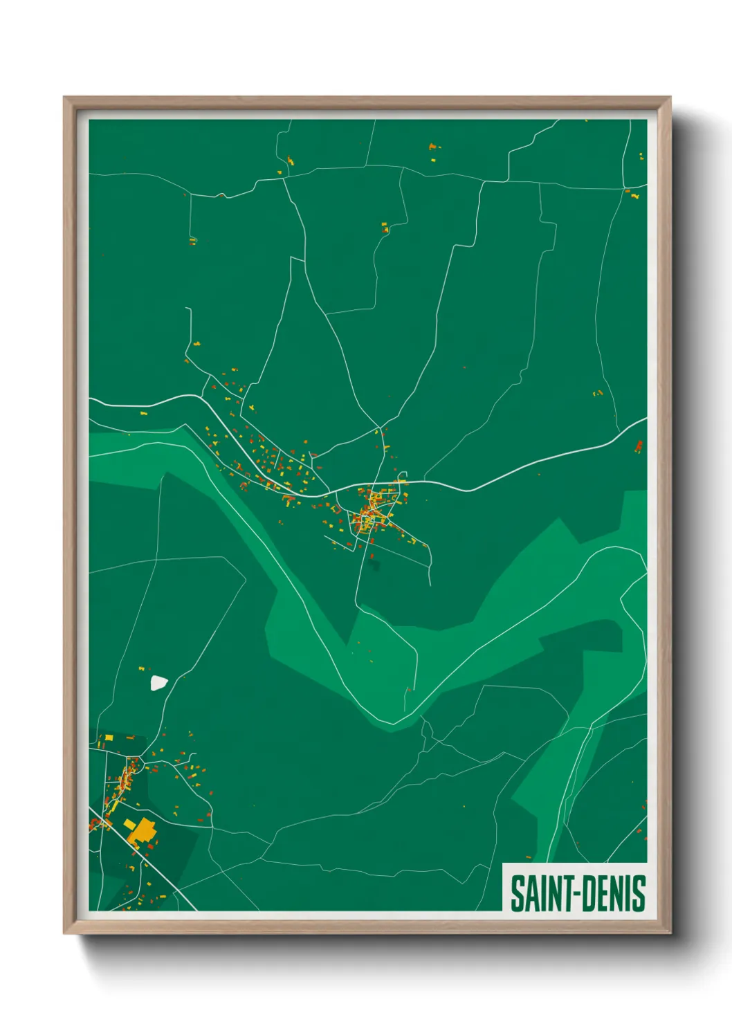 Une affiche de carte sur Saint-Denis