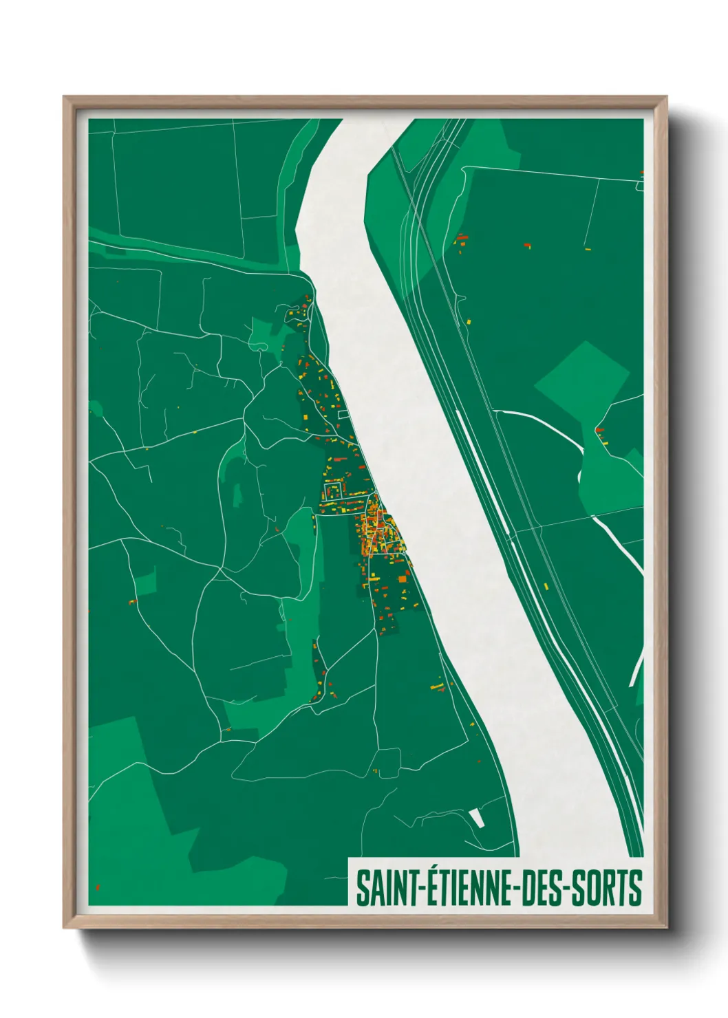 Un poster carteSaint-Étienne-des-Sorts