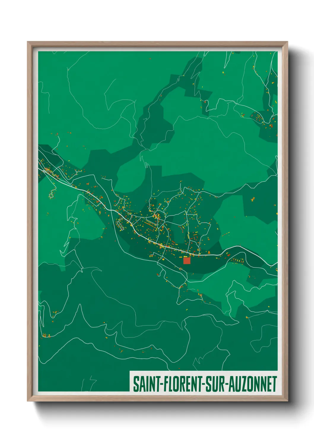 Une affiche de carte sur Saint-Florent-sur-Auzonnet