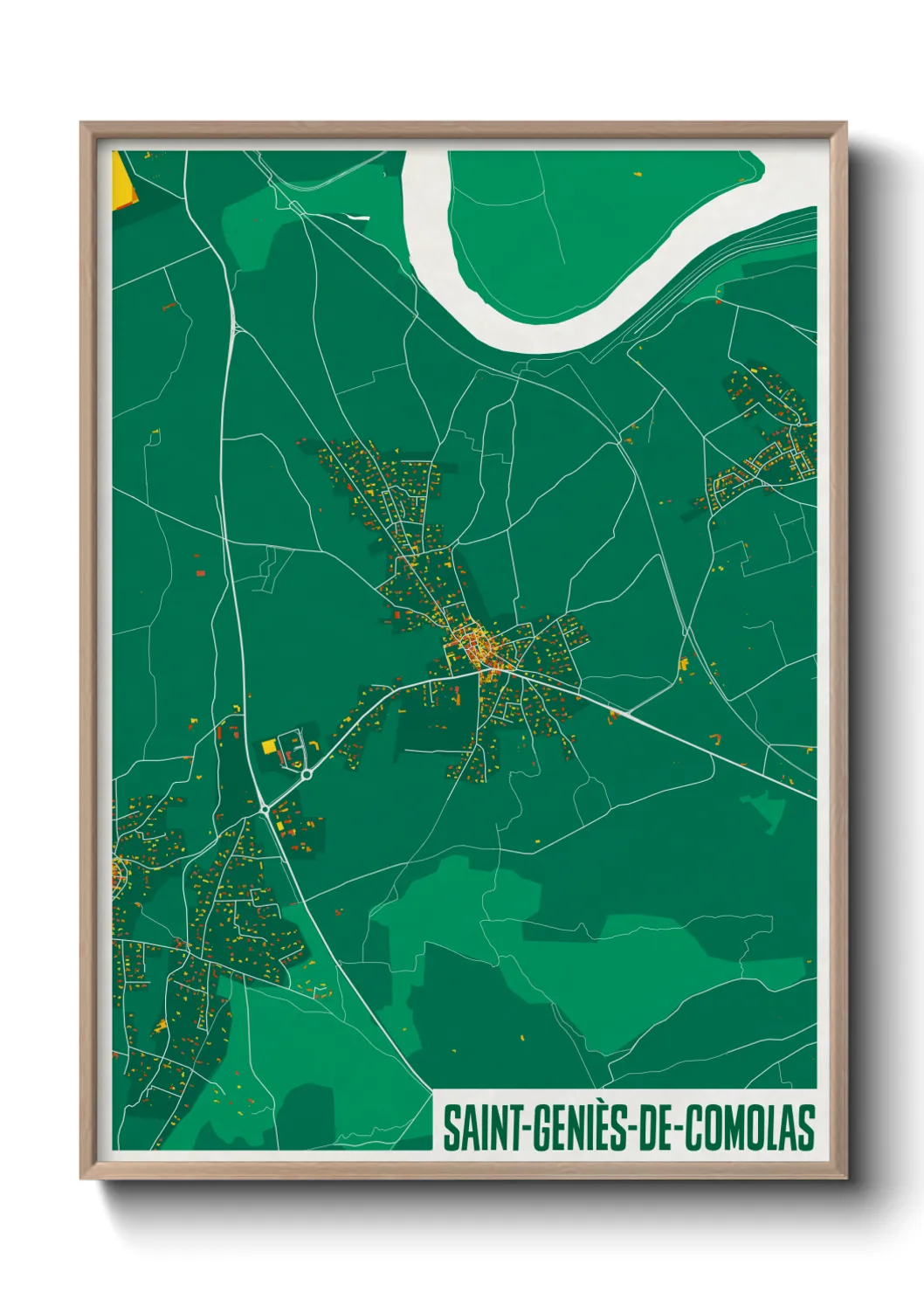 Une affiche de carte sur Saint-Geniès-de-Comolas