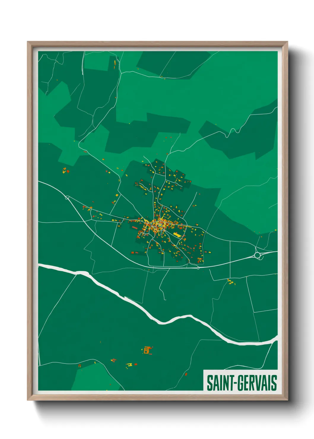 Une affiche de carte sur Saint-Gervais