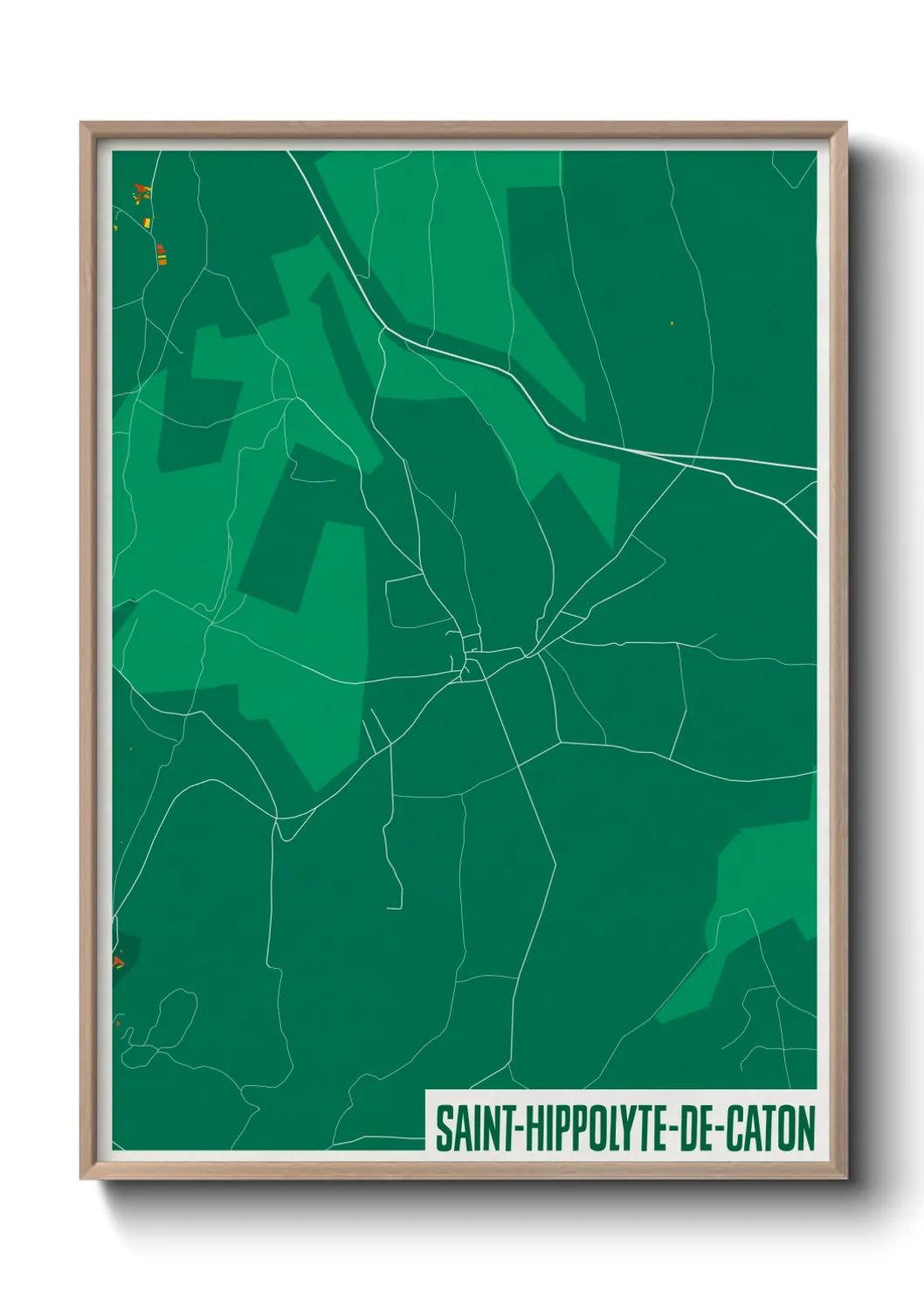 Une affiche de carte sur Saint-Hippolyte-de-Caton