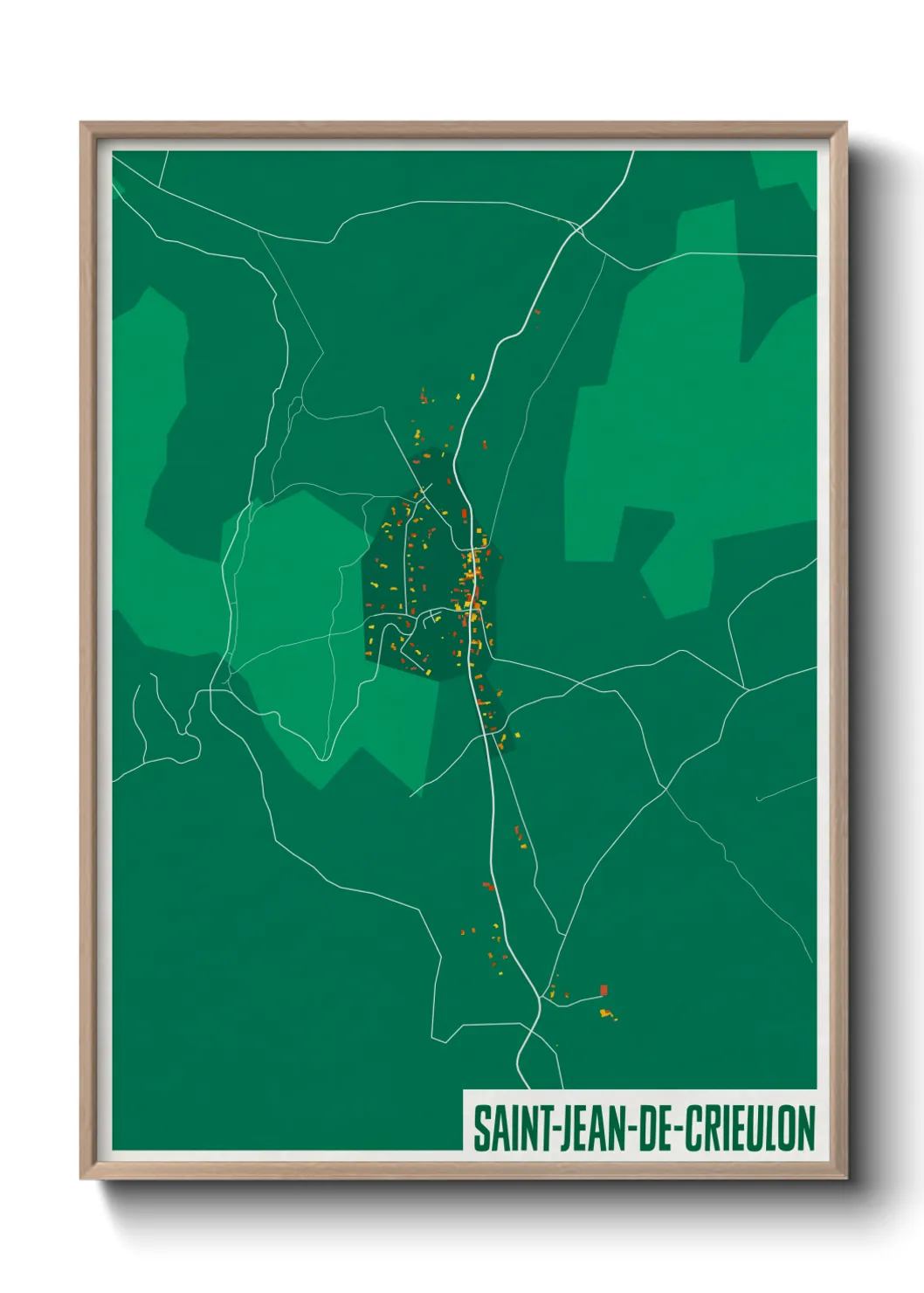 Une affiche de carte sur Saint-Jean-de-Crieulon