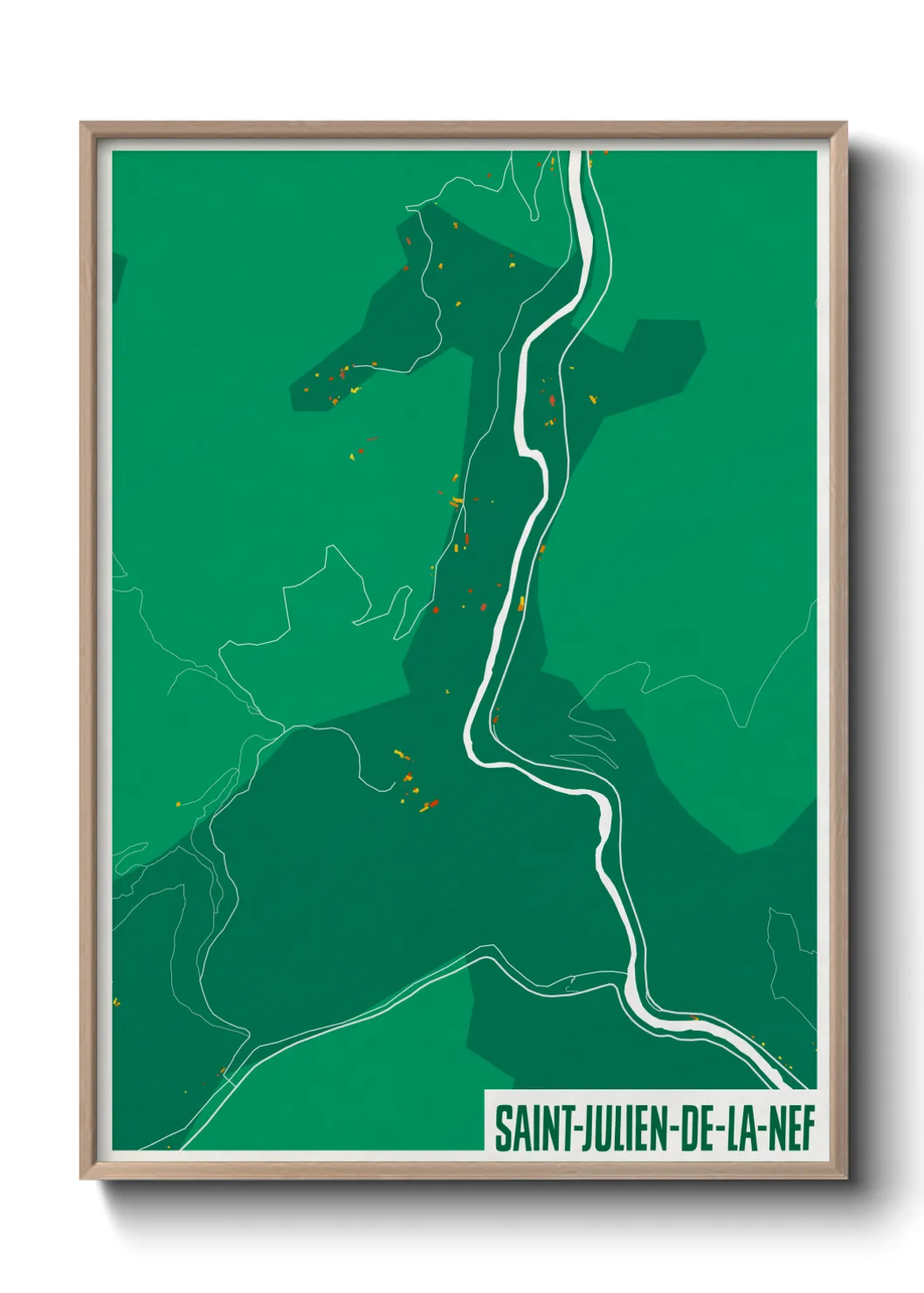 Une affiche de carte sur Saint-Julien-de-la-Nef