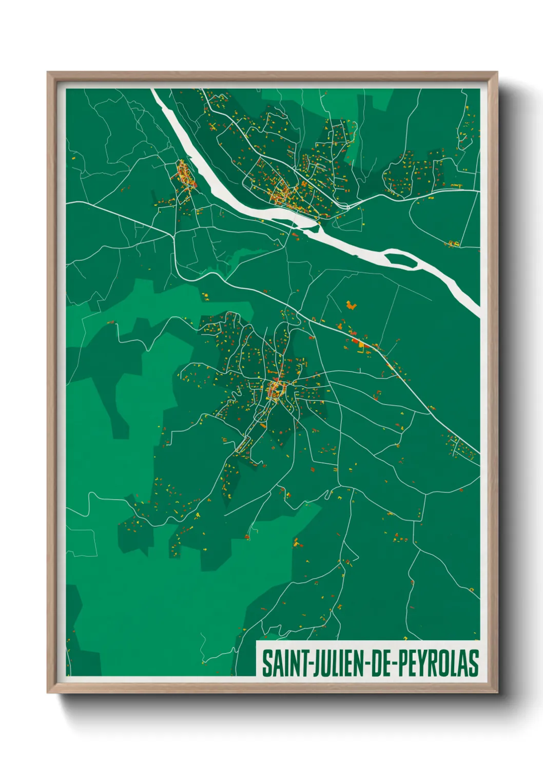 Une affiche de carte sur Saint-Julien-de-Peyrolas