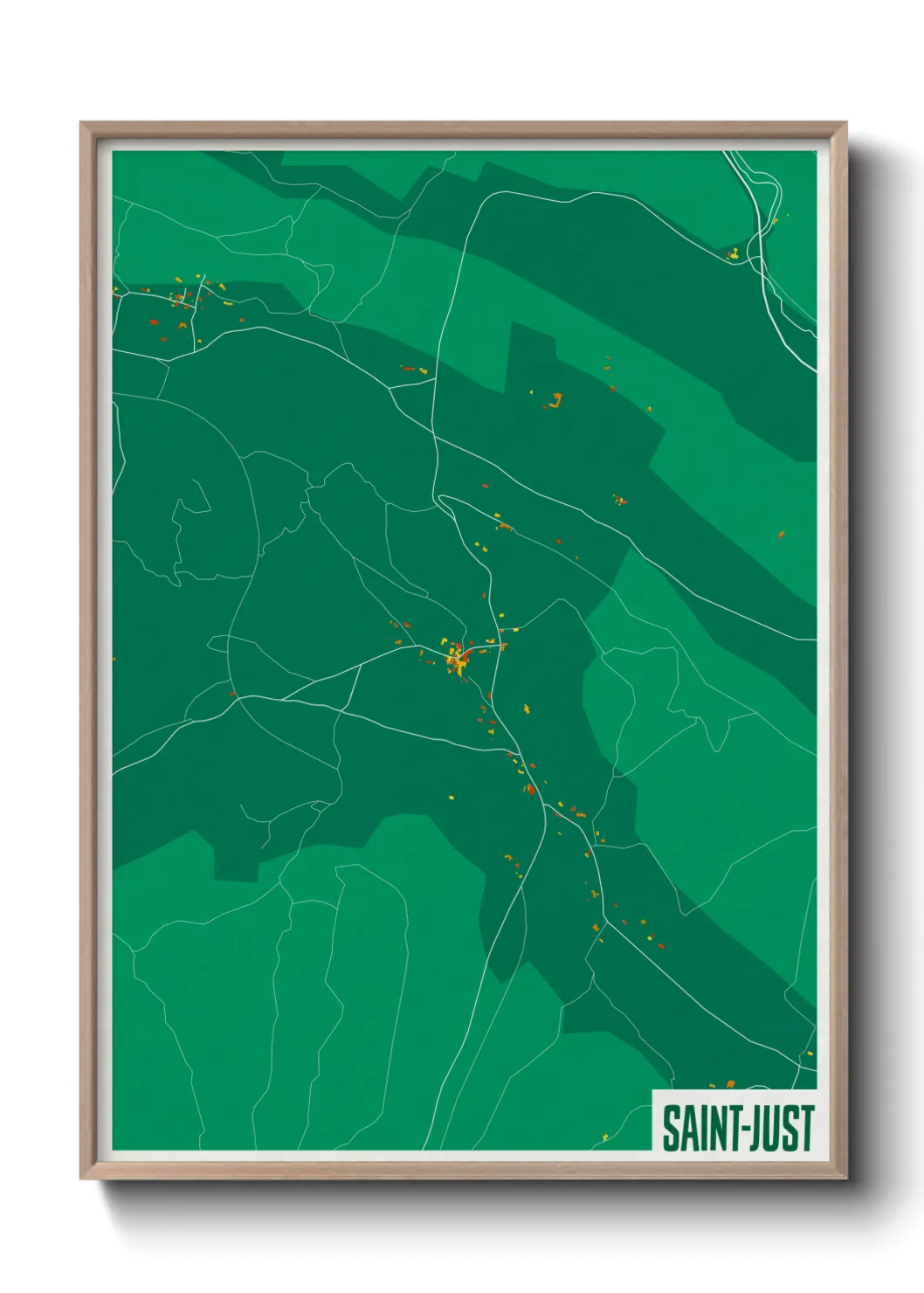 Une affiche de carte sur Saint-Just