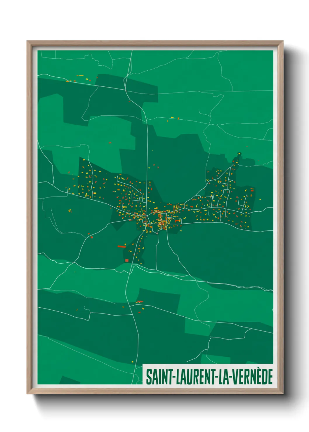 Une affiche de carte sur Saint-Laurent-la-Vernède