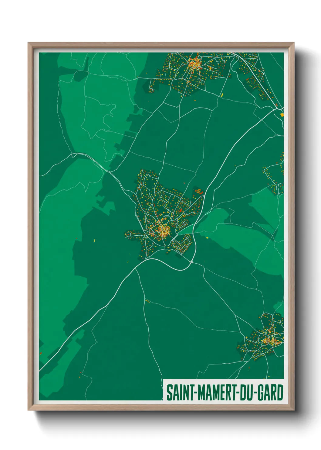Une affiche de carte sur Saint-Mamert-du-Gard
