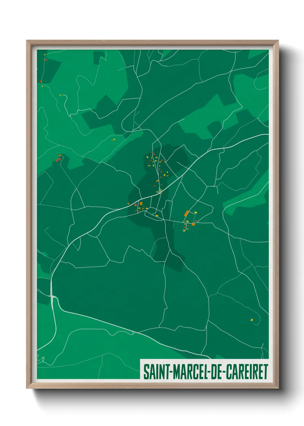 Une affiche de carte sur Saint-Marcel-de-Careiret