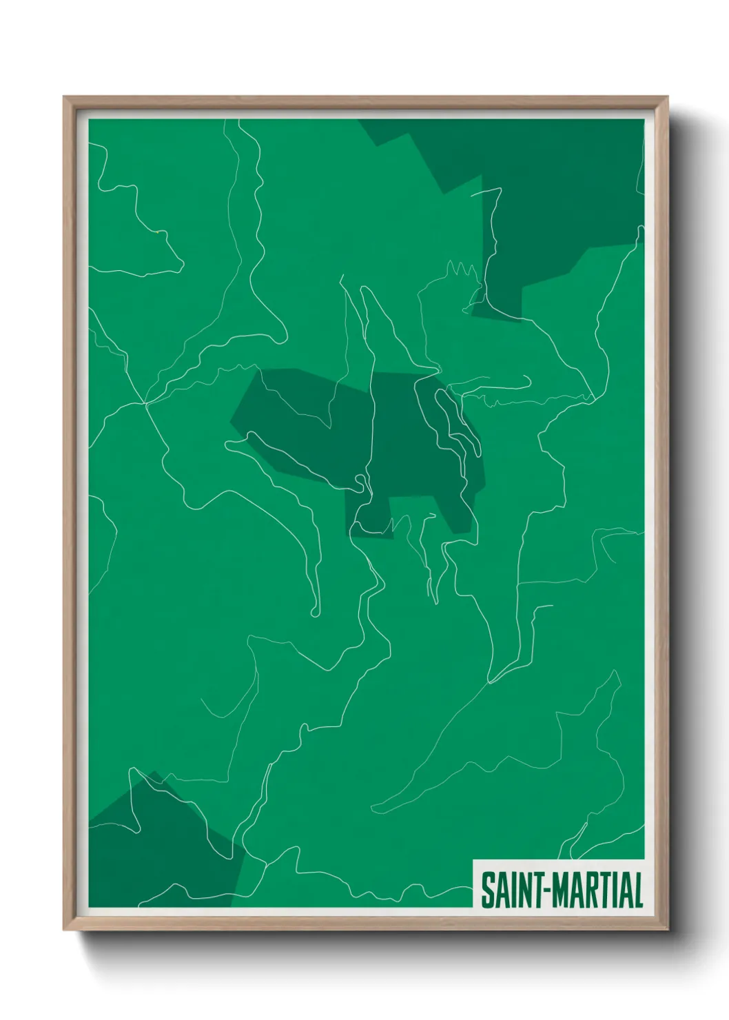 Une affiche de carte sur Saint-Martial