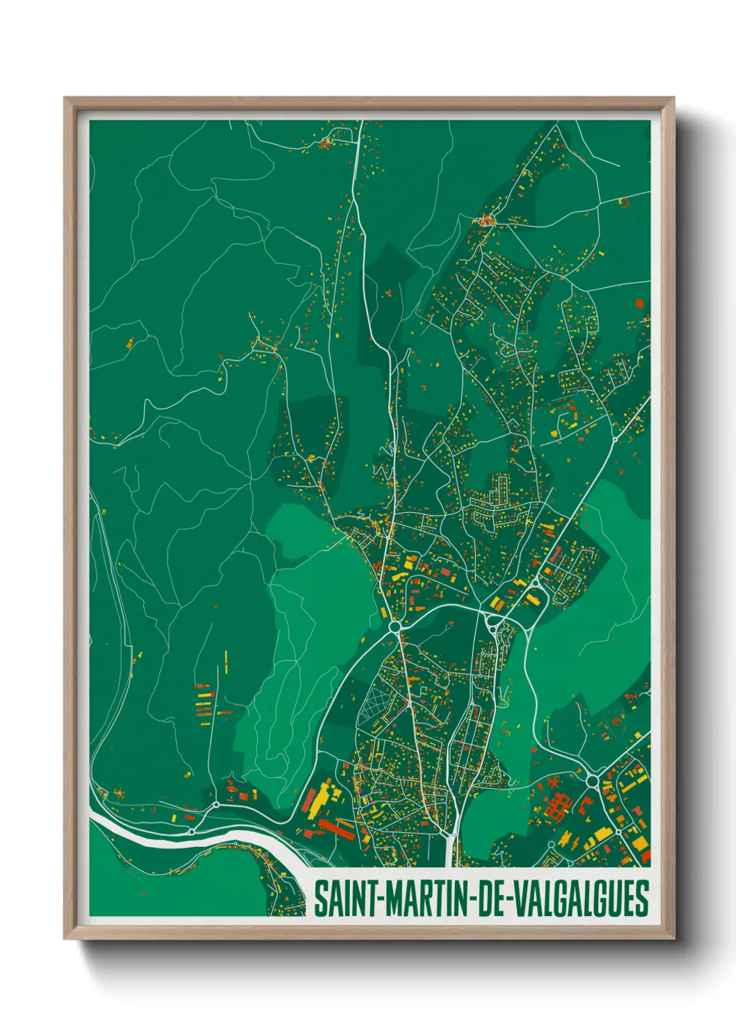 Une affiche de carte sur Saint-Martin-de-Valgalgues