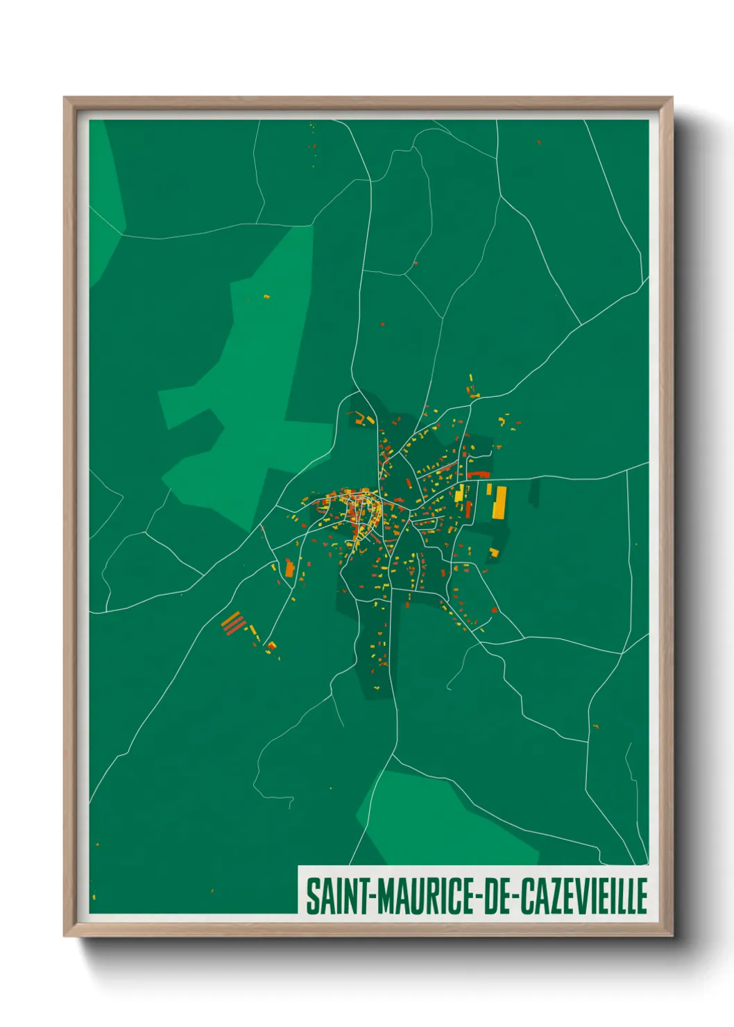 Une affiche de carte sur Saint-Maurice-de-Cazevieille