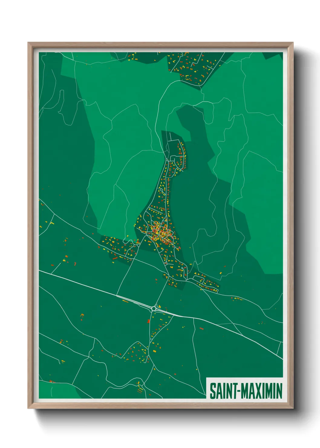 Une affiche de carte sur Saint-Maximin