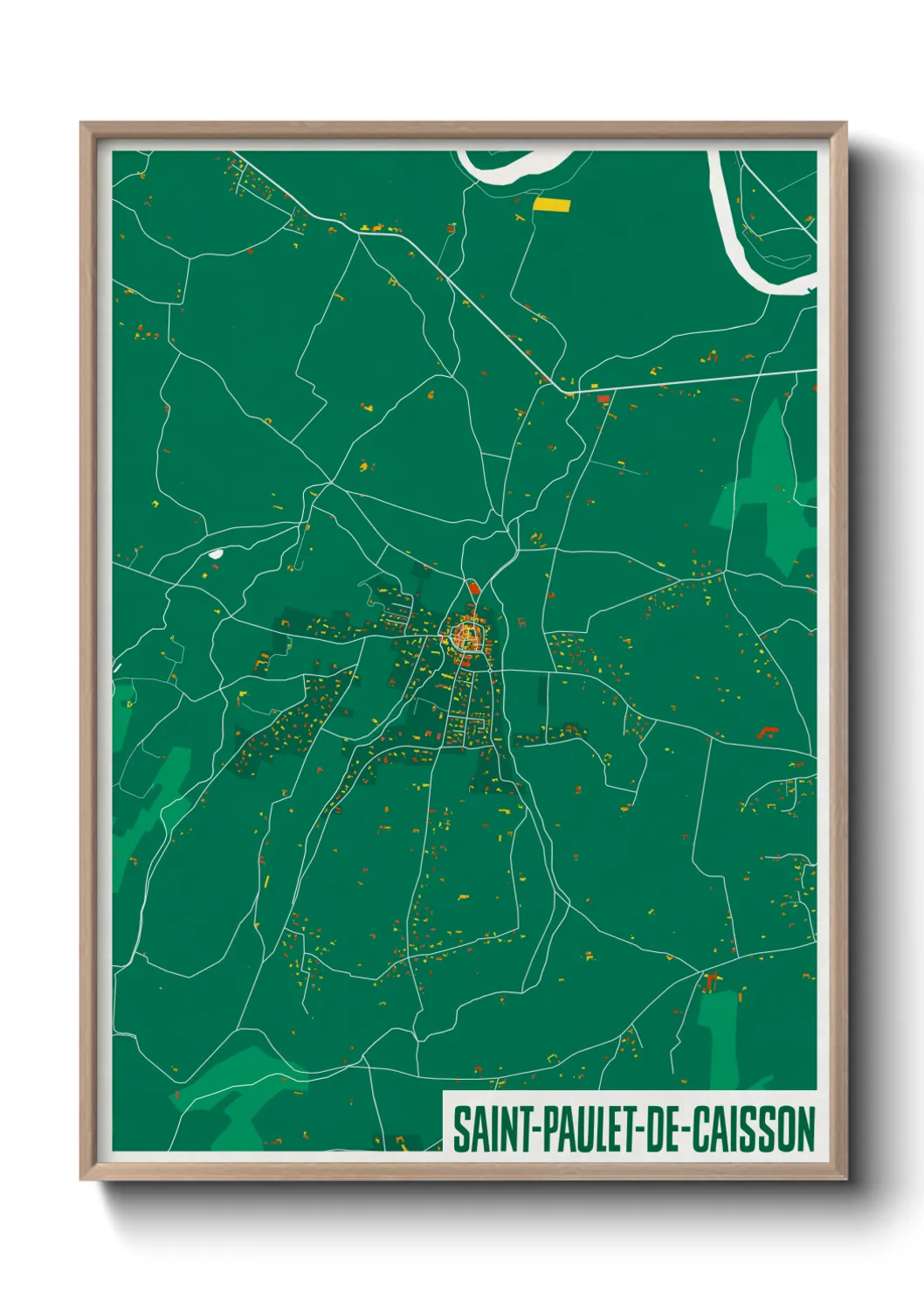 Une affiche de carte sur Saint-Paulet-de-Caisson
