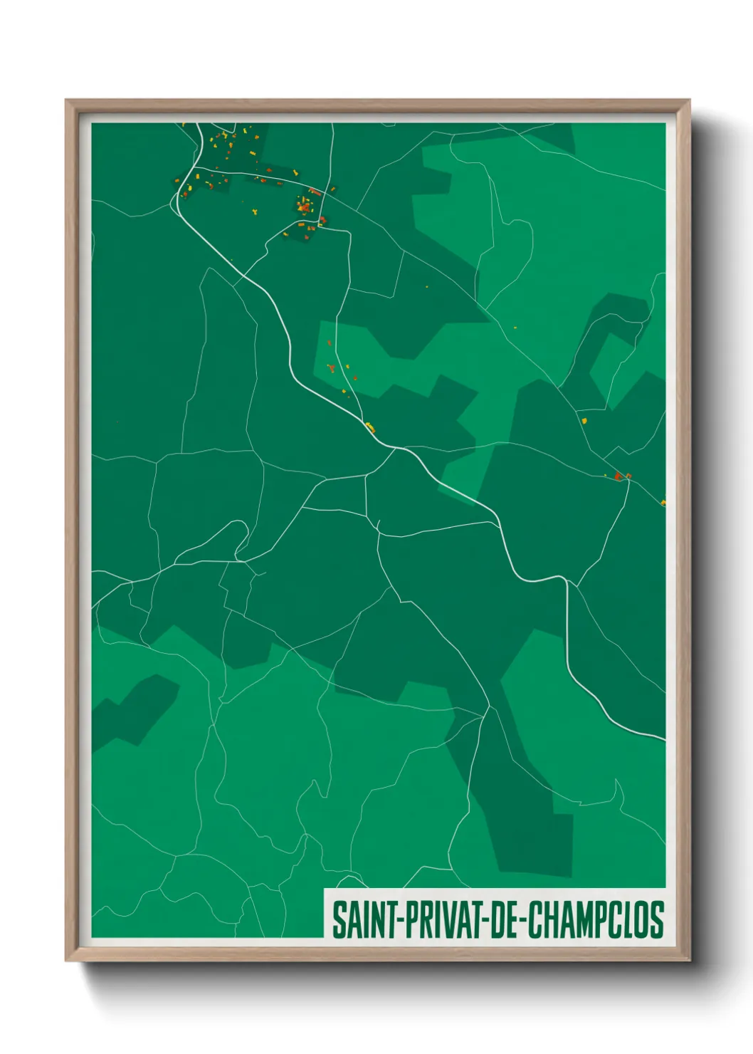 Une affiche de carte sur Saint-Privat-de-Champclos