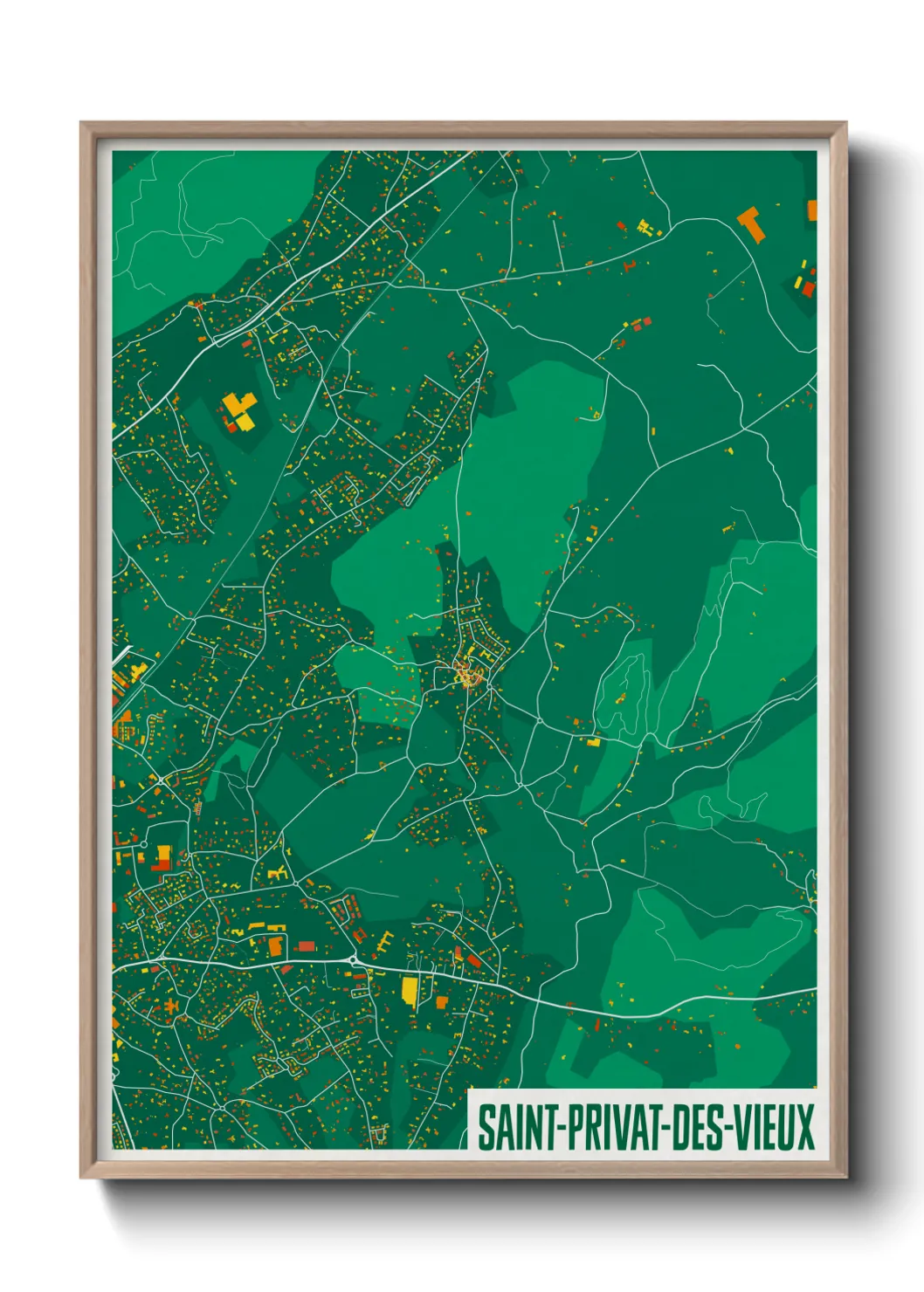 Une affiche de carte sur Saint-Privat-des-Vieux