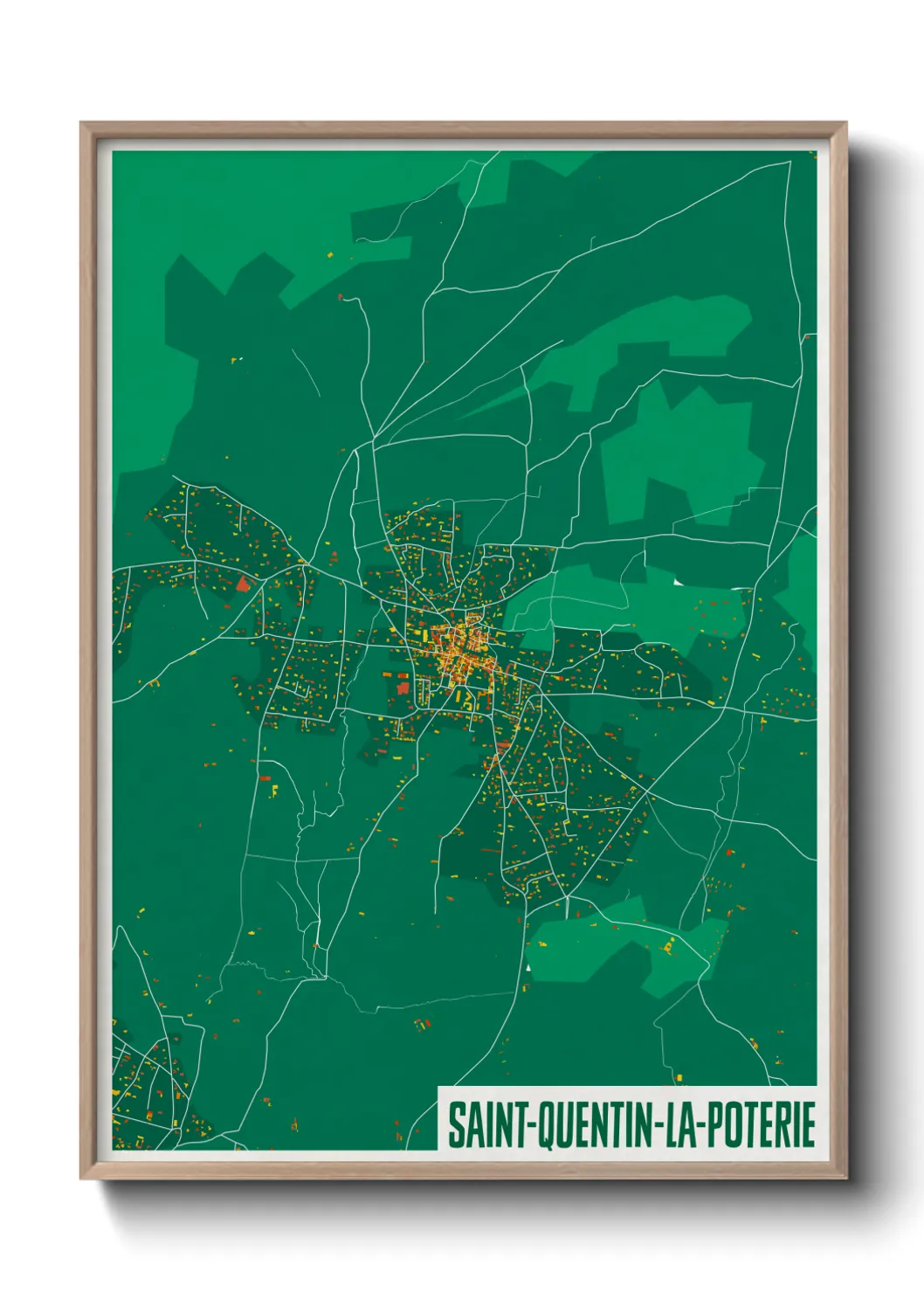 Une affiche de carte sur Saint-Quentin-la-Poterie