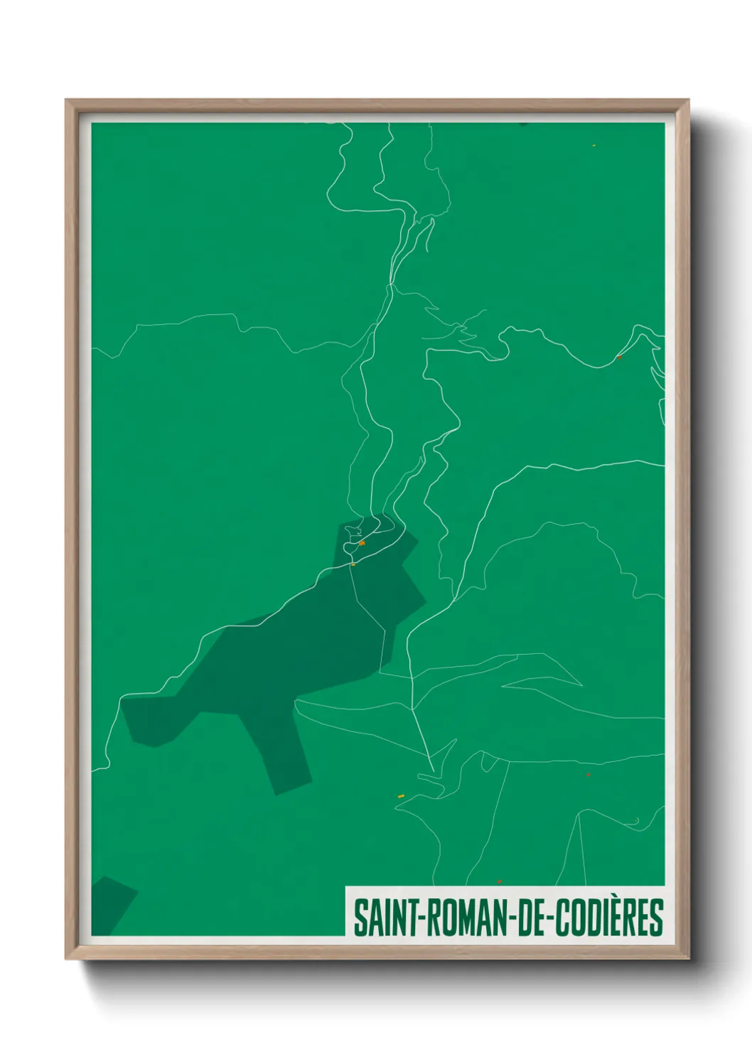 Une affiche de carte sur Saint-Roman-de-Codières