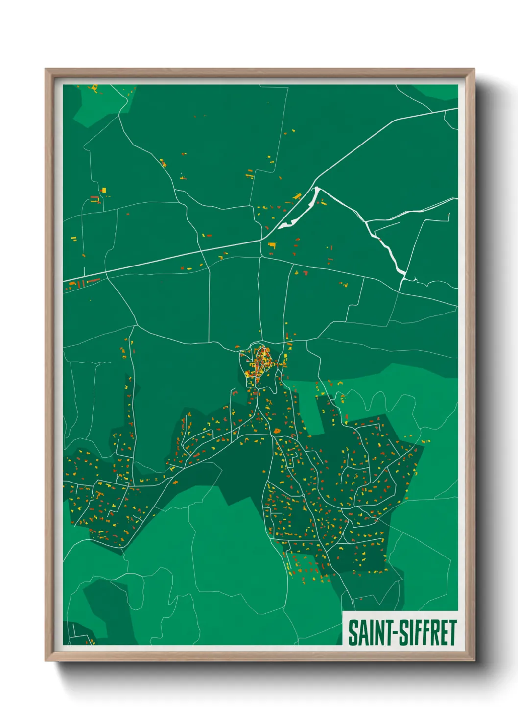 Une affiche de carte sur Saint-Siffret