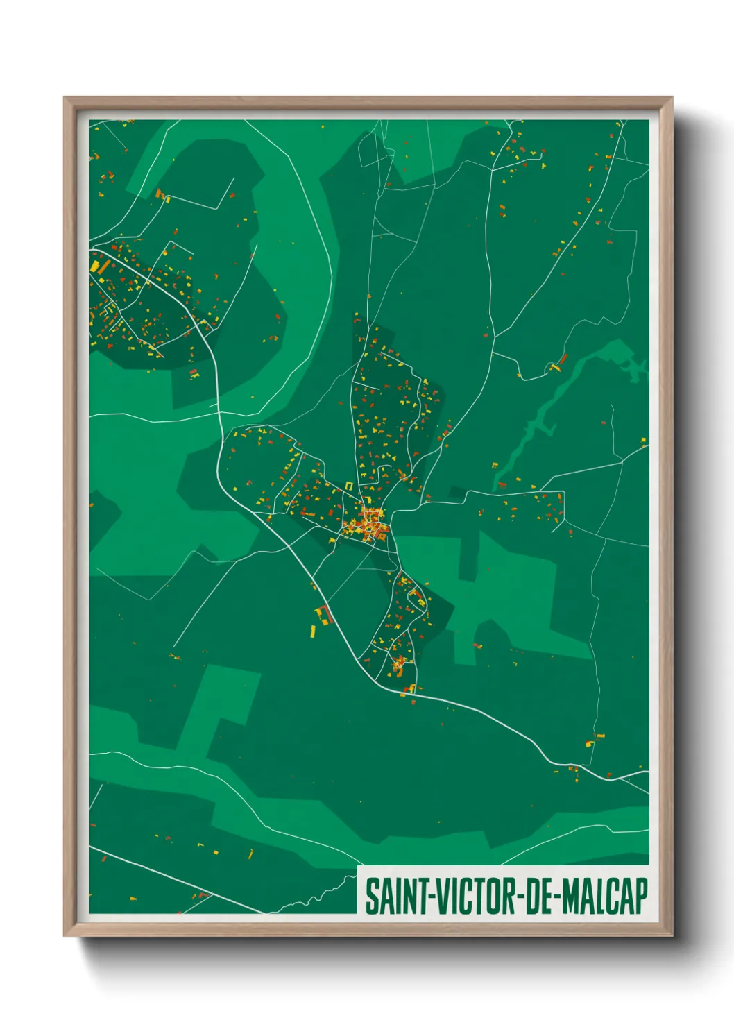 Une affiche de carte sur Saint-Victor-de-Malcap
