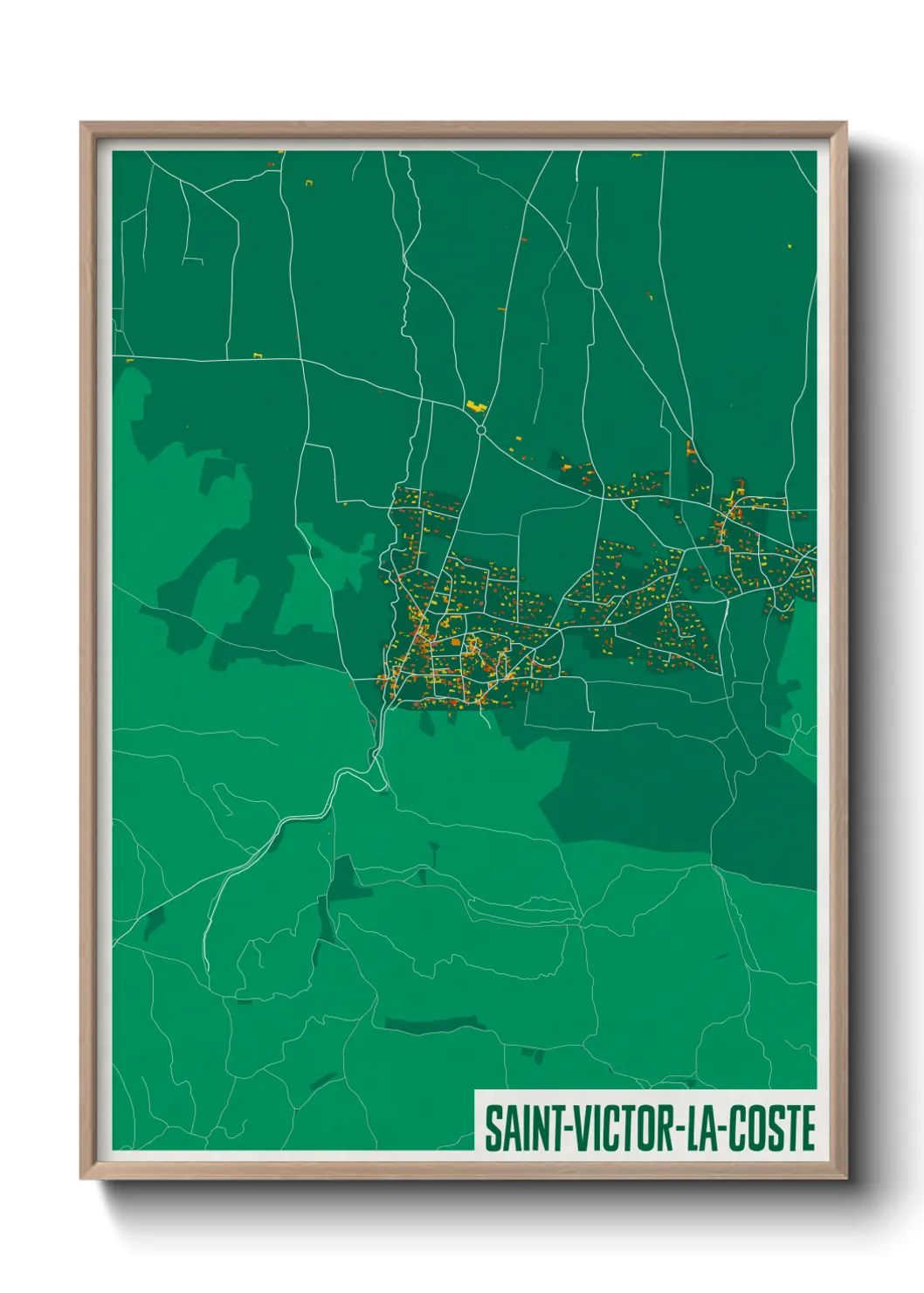 Une affiche de carte sur Saint-Victor-la-Coste