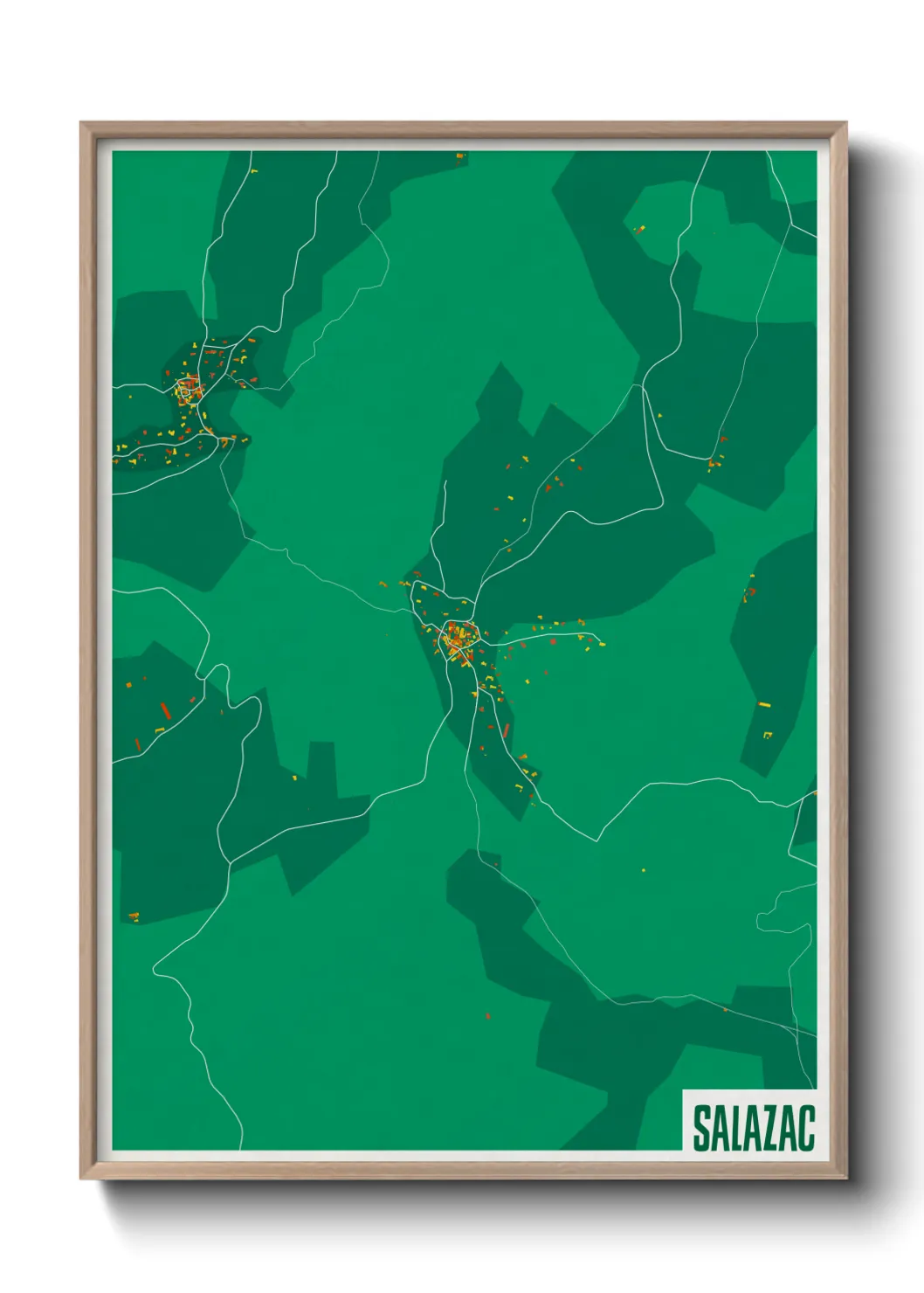 Une affiche de carte sur Salazac