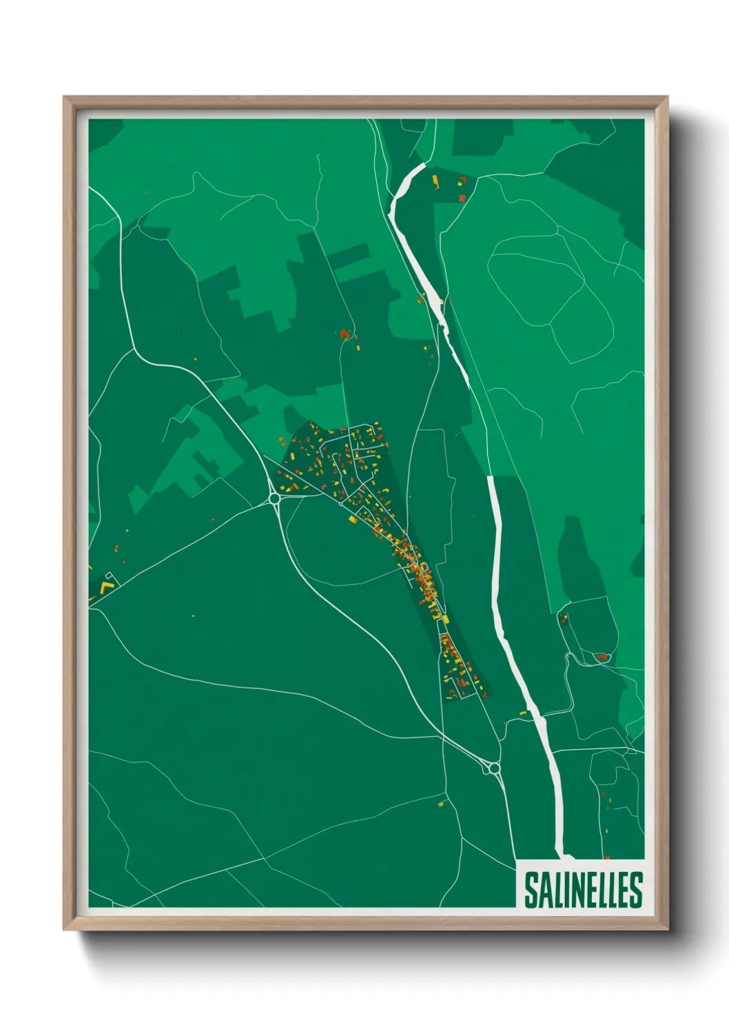 Une affiche de carte sur Salinelles