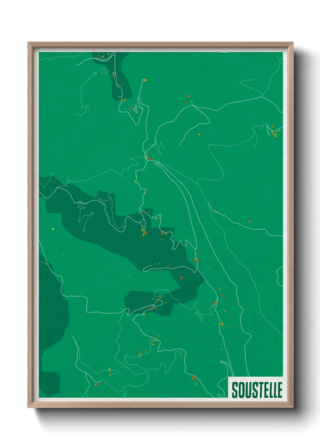 Une affiche de carte sur Soustelle