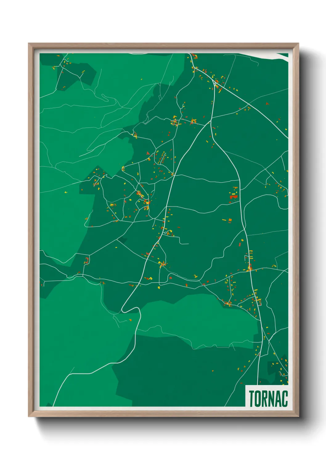 Une affiche de carte sur Tornac