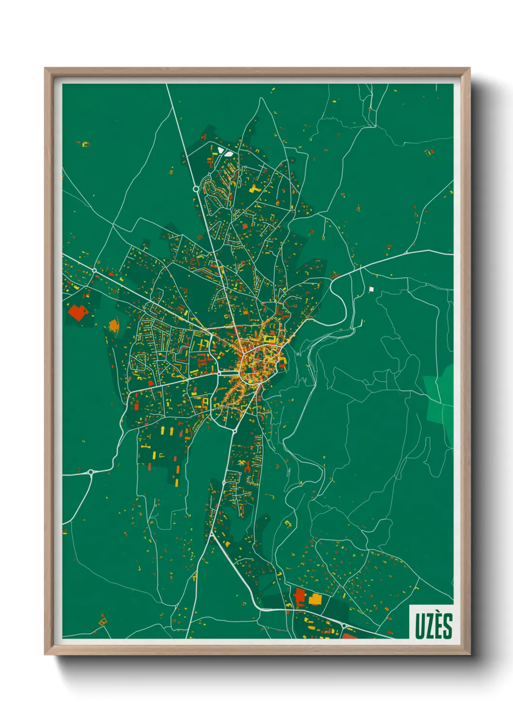 Une affiche de carte sur Uzès